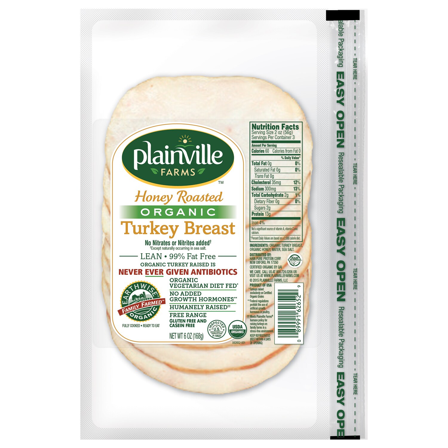Plainville Farms Organic Pre-Sliced Honey Roasted Turkey Breast