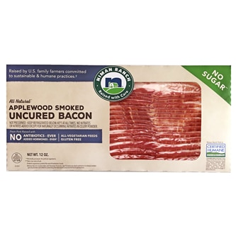 Niman Ranch All-Natural Sugar-Free Applewood Smoked Uncured Bacon, Raised w/o Antibiotics