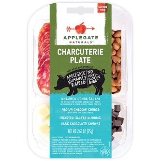 Order Applegate Naturals Charcuterie Plate Genoa Cheddar Almonds Dark Chocolate Fast Delivery