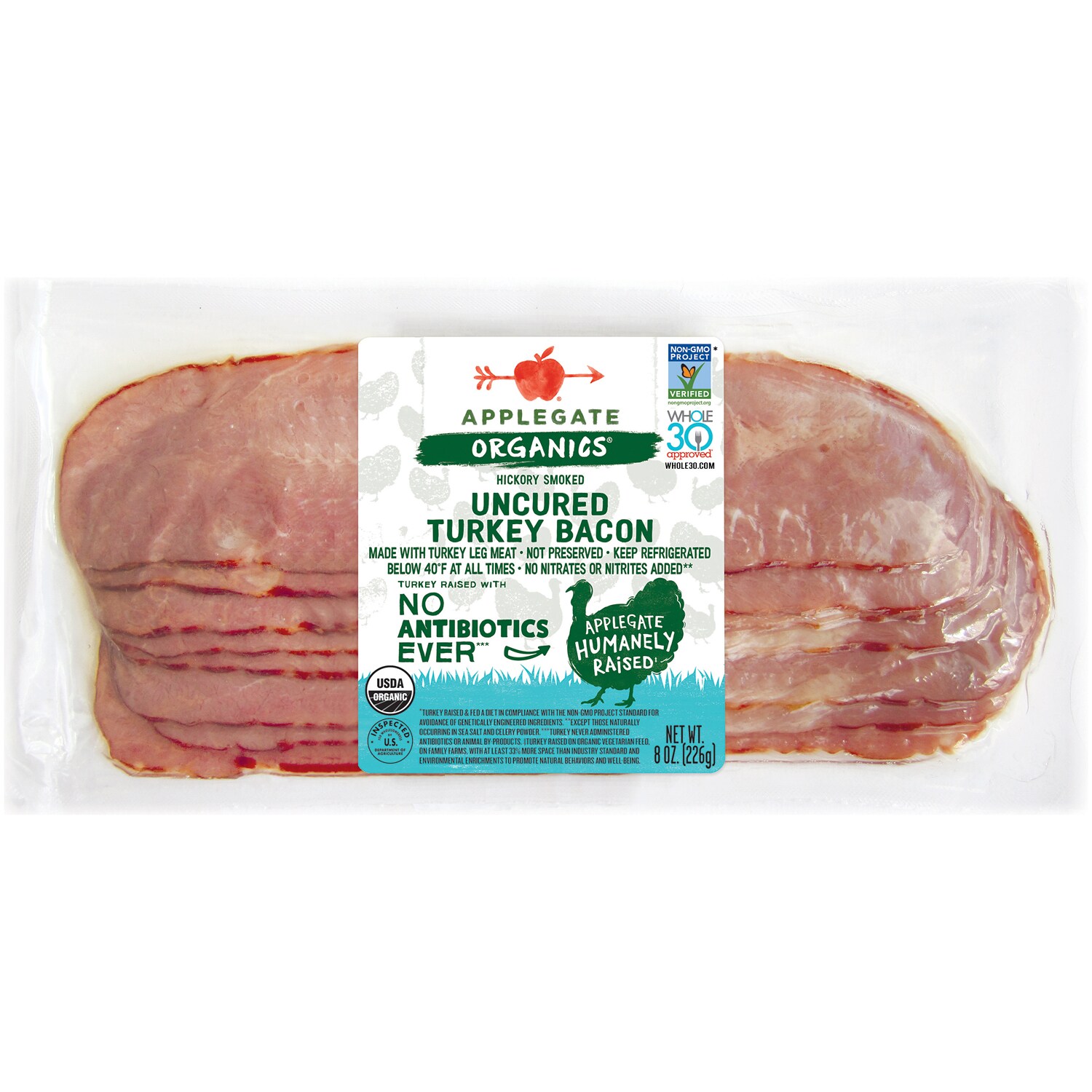 Applegate Organics Hickory Smoked Uncured Turkey Bacon