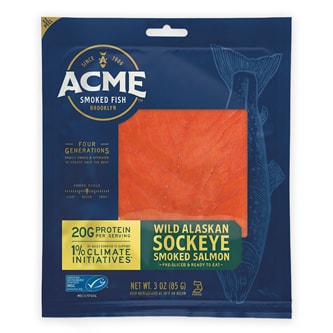Acme Smoked Wild Alaskan Sockeye Salmon, MSC Certified 