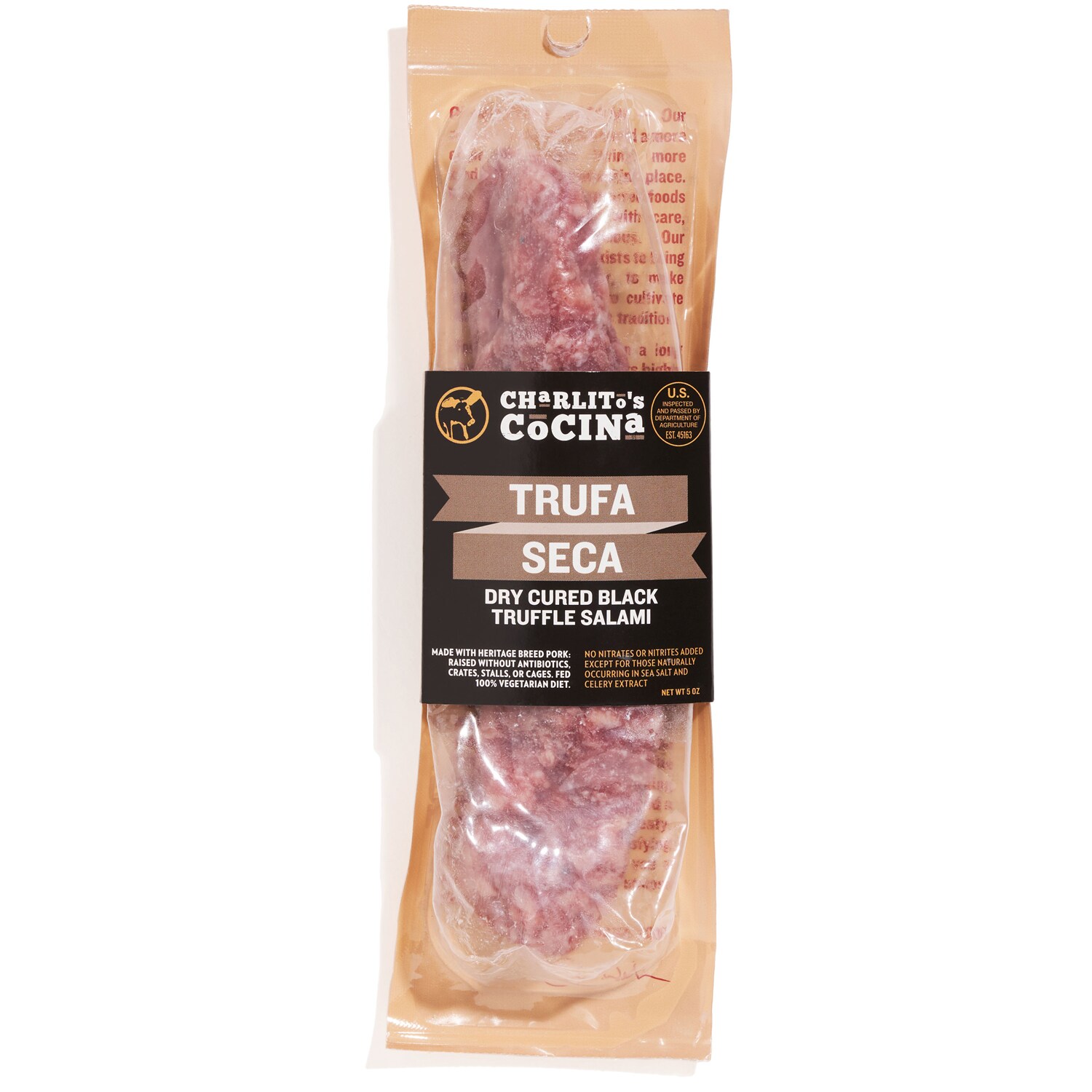 Charlito's Cocina Dry Cured Black Truffle Sausage, Trufa Seca 