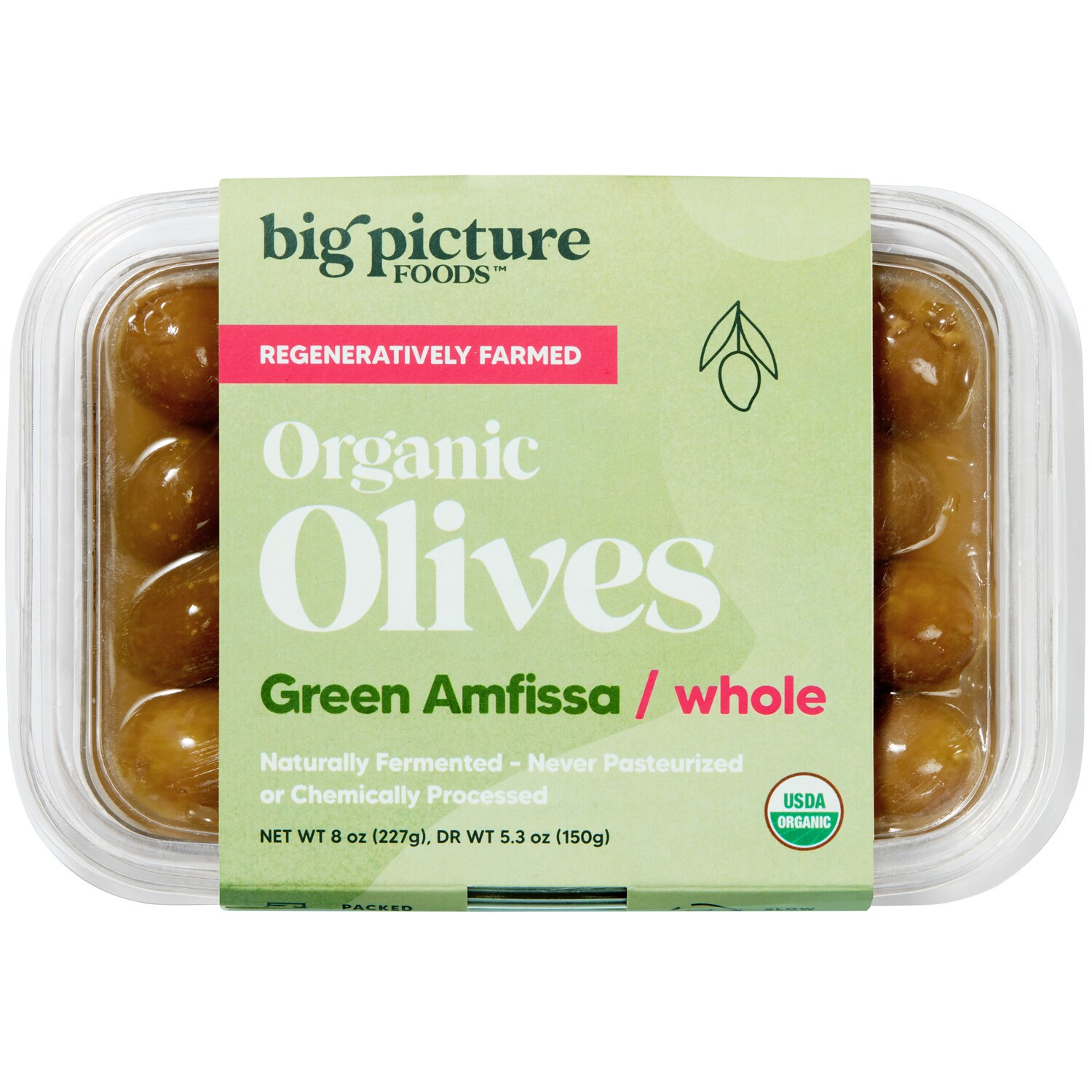 Big Picture Foods Organic Whole Green Amfissa Olives