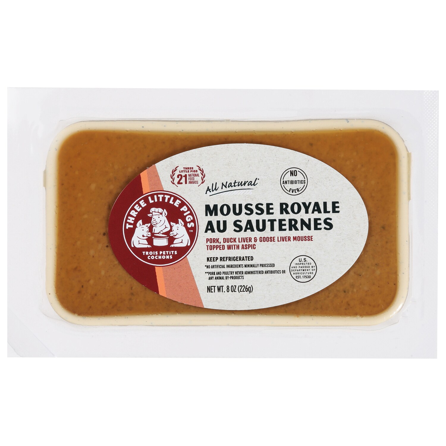 Three Little Pigs Pork, Duck Liver & Goose Liver Mousse