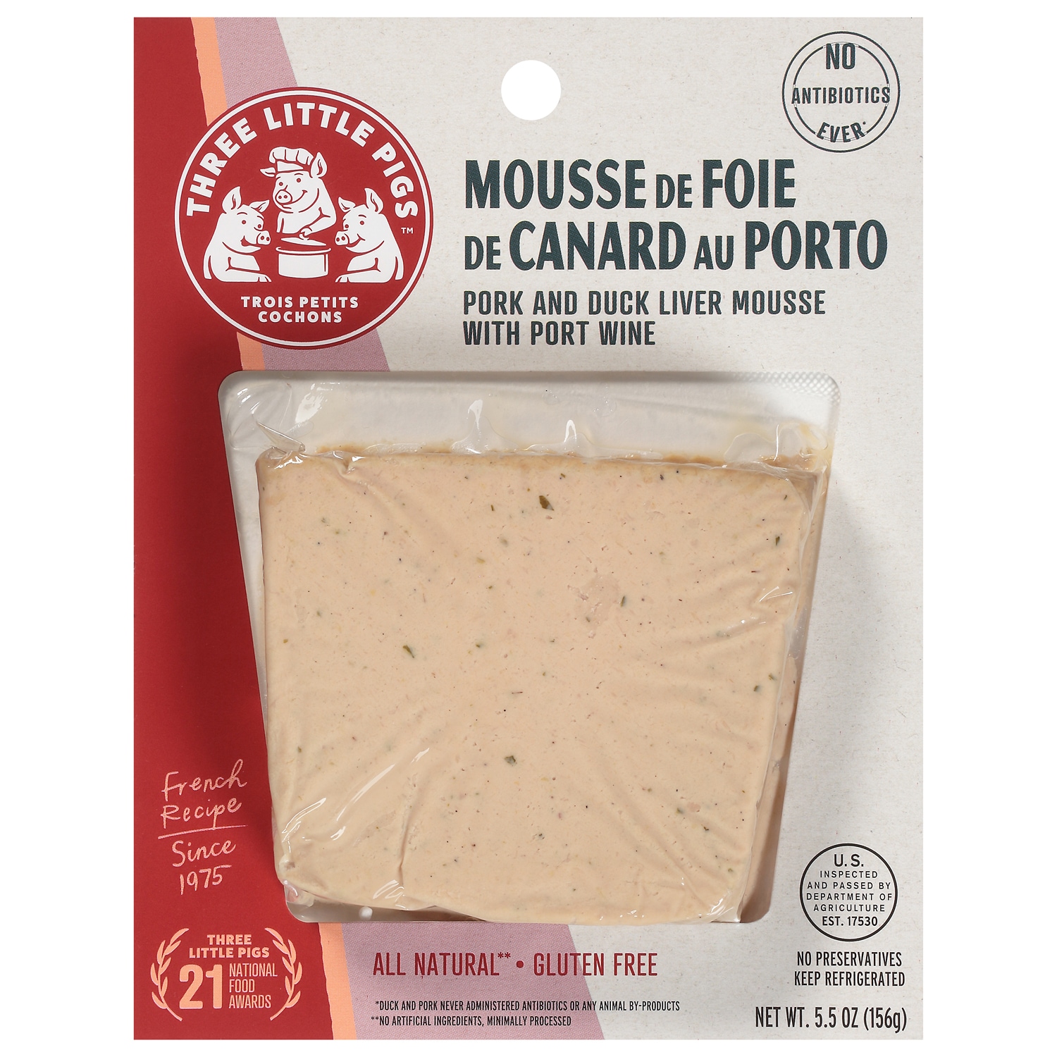 Three Little Pigs Pork & Duck Liver Mousse with Port Wine