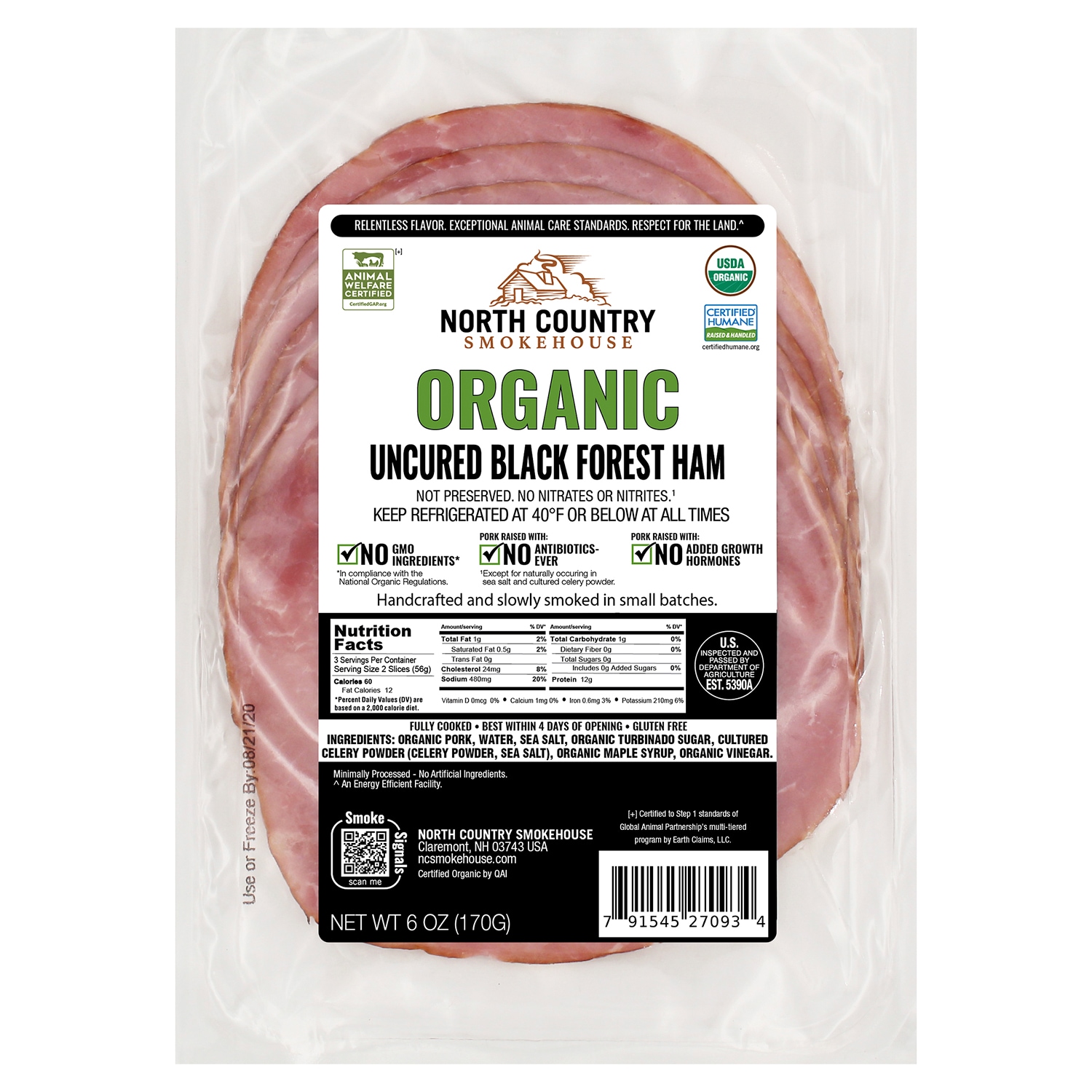North Country Smokehouse Organic Uncured Black Forest Ham