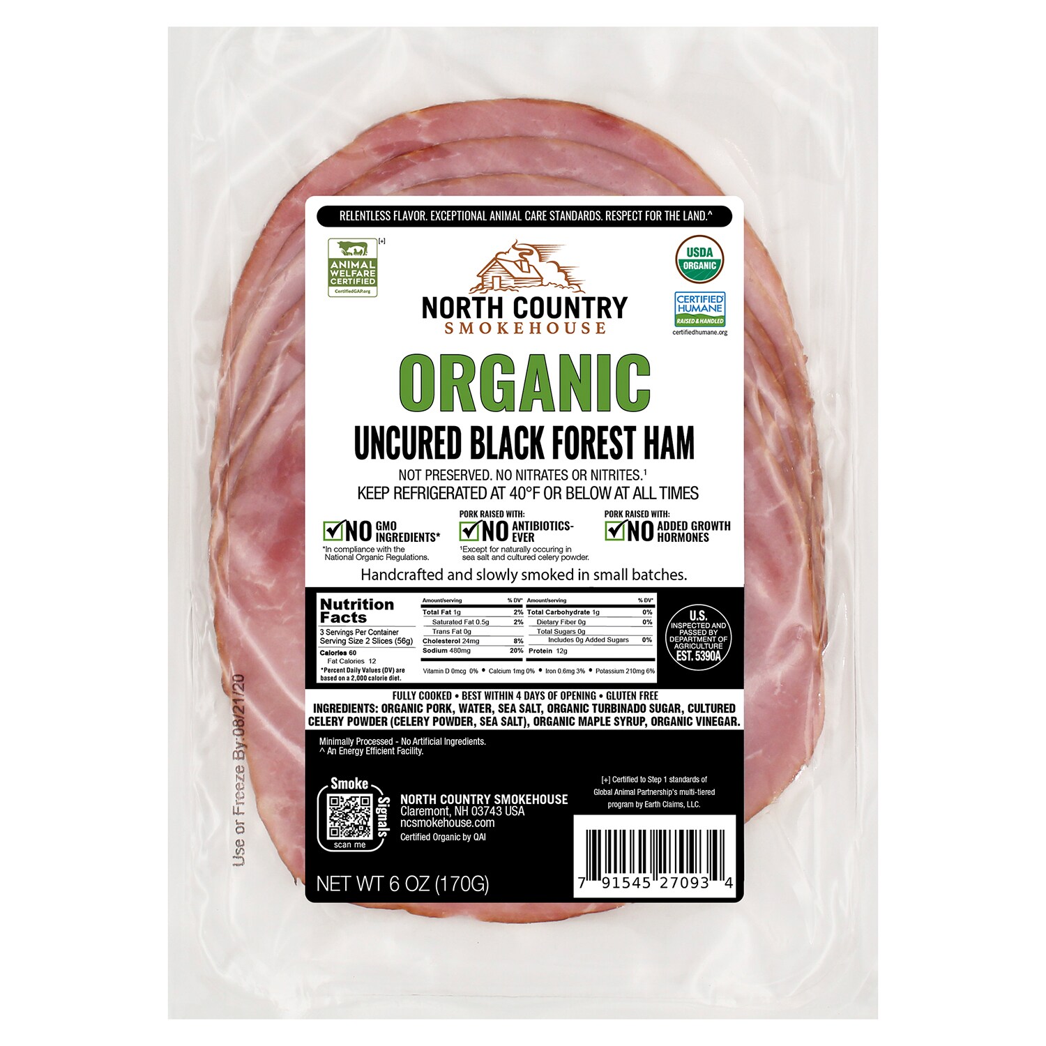North Country Smokehouse Organic Uncured Black Forest Ham