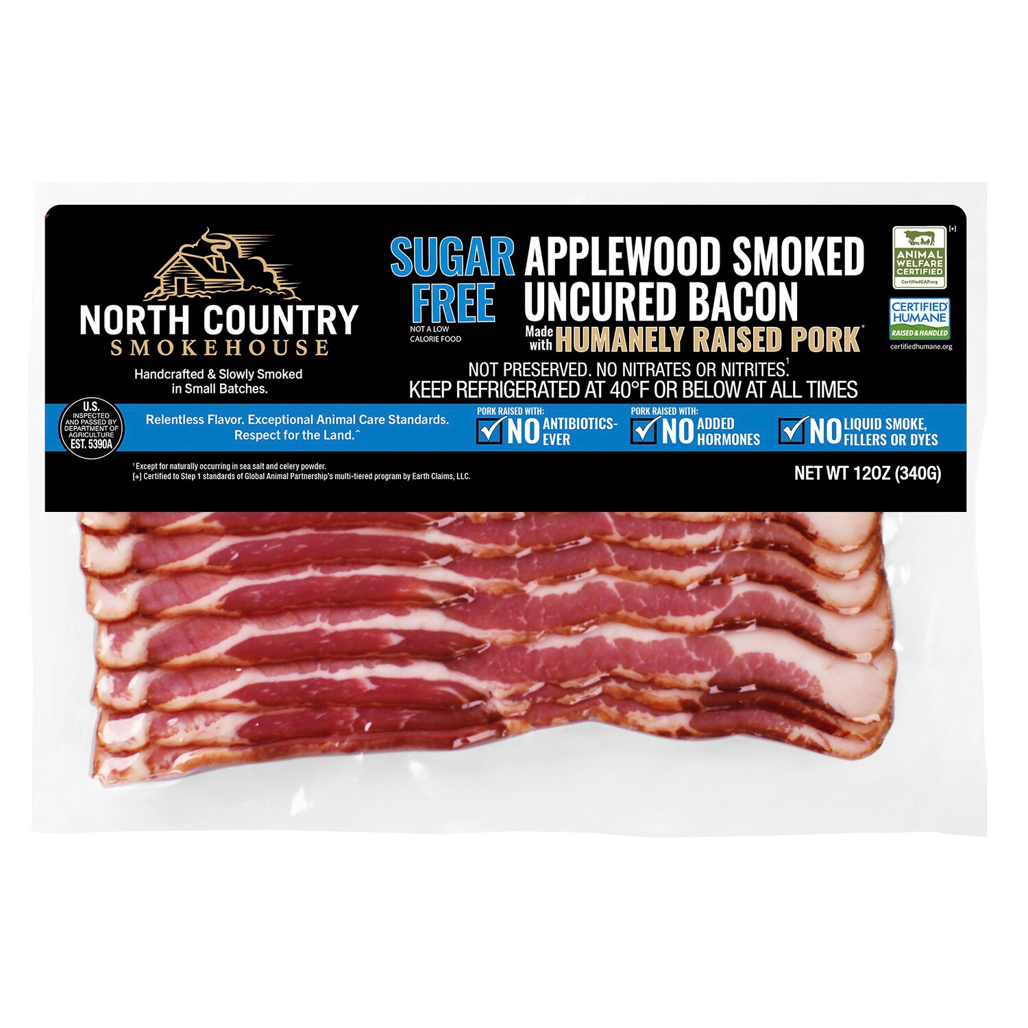 North Country Smokehouse Sugar Free Applewood Smoked Uncured Bacon