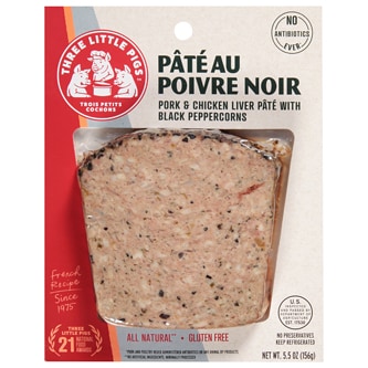 Three Little Pigs Pâté au Poivre Noir, Pork and Chicken Liver