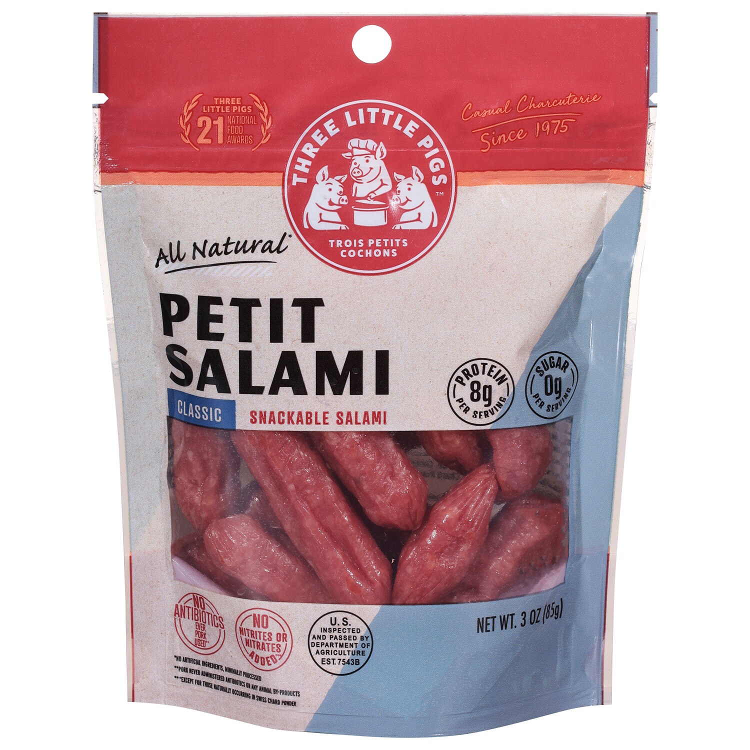 Three Little Pigs Petit Salami, Classic Snackable Salami