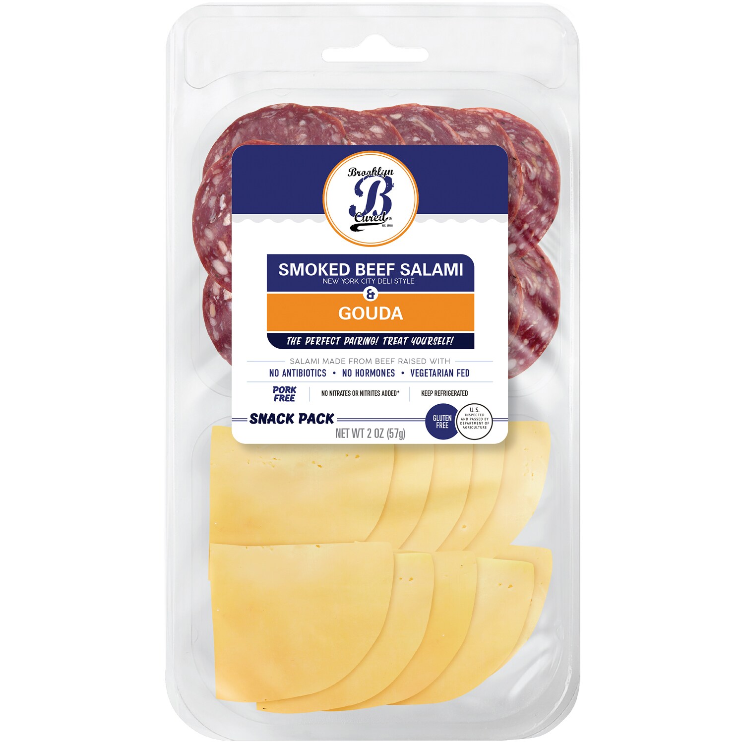 Brooklyn Cured Smoked Beef Salami Gouda Snack Package
