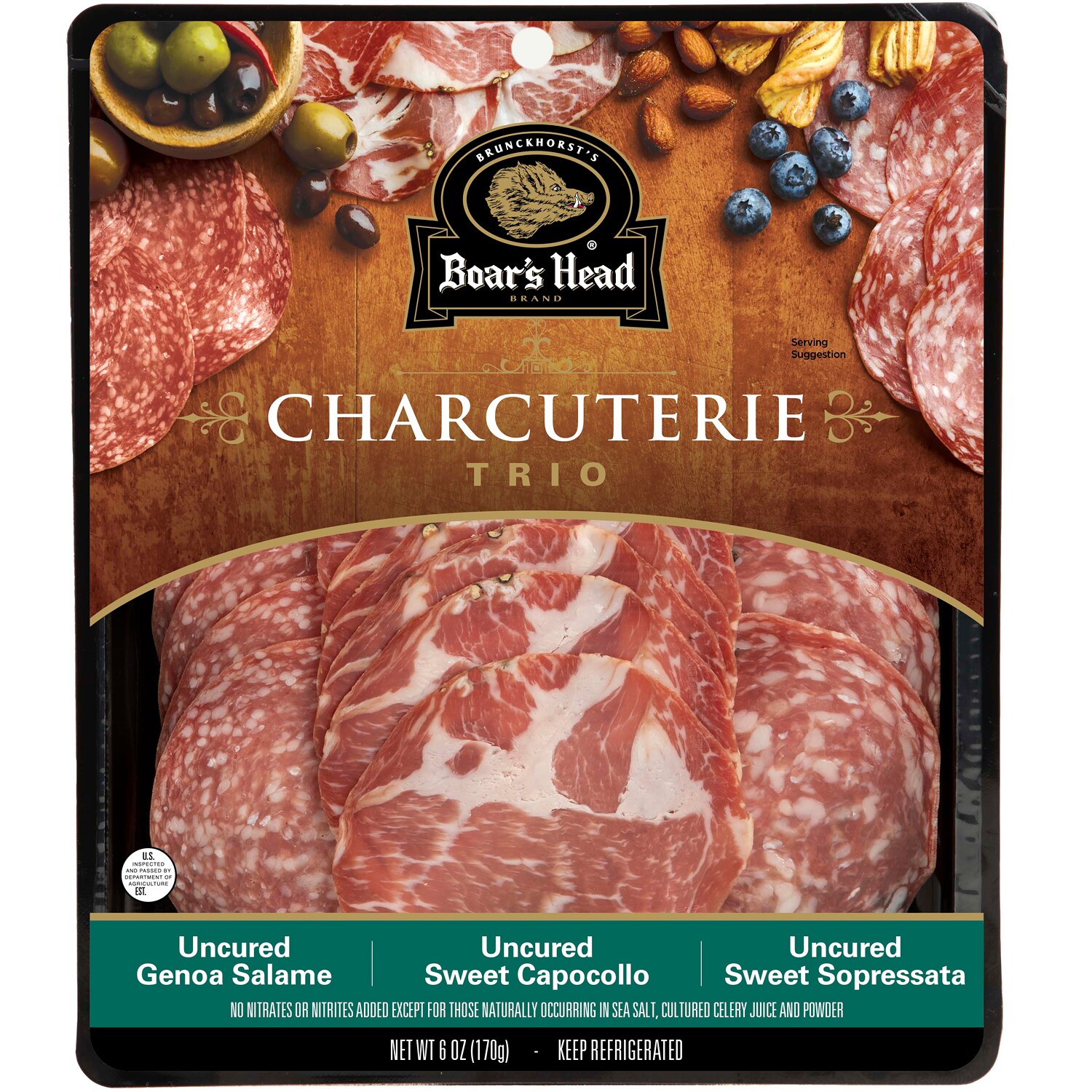 Boar's Head Charcuterie Trio Genoa Salame, Sweet Capocollo, Sweet Soppresata