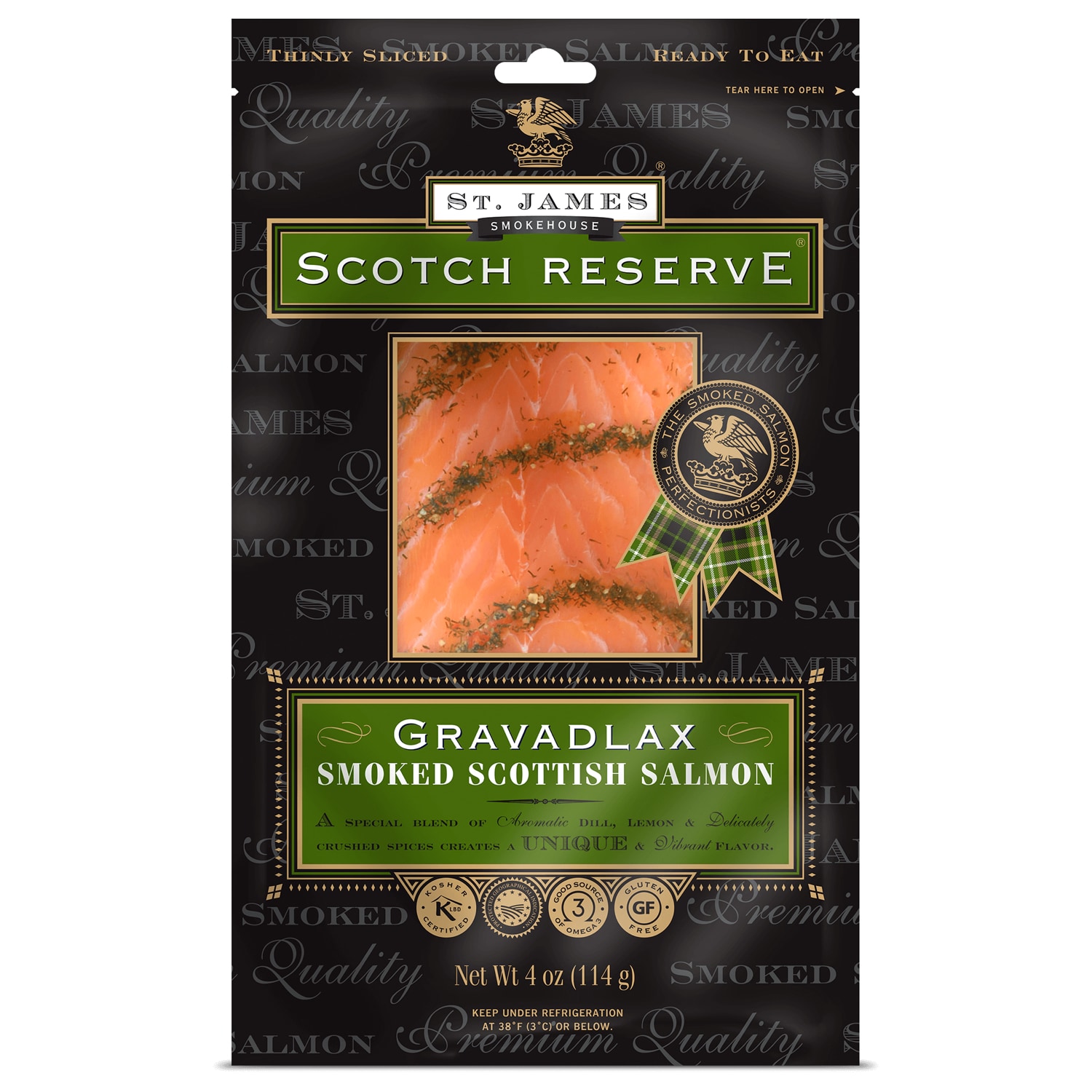 St. James Smokehouse Scotch Reserve Gravadlax Sliced Smoked Salmon