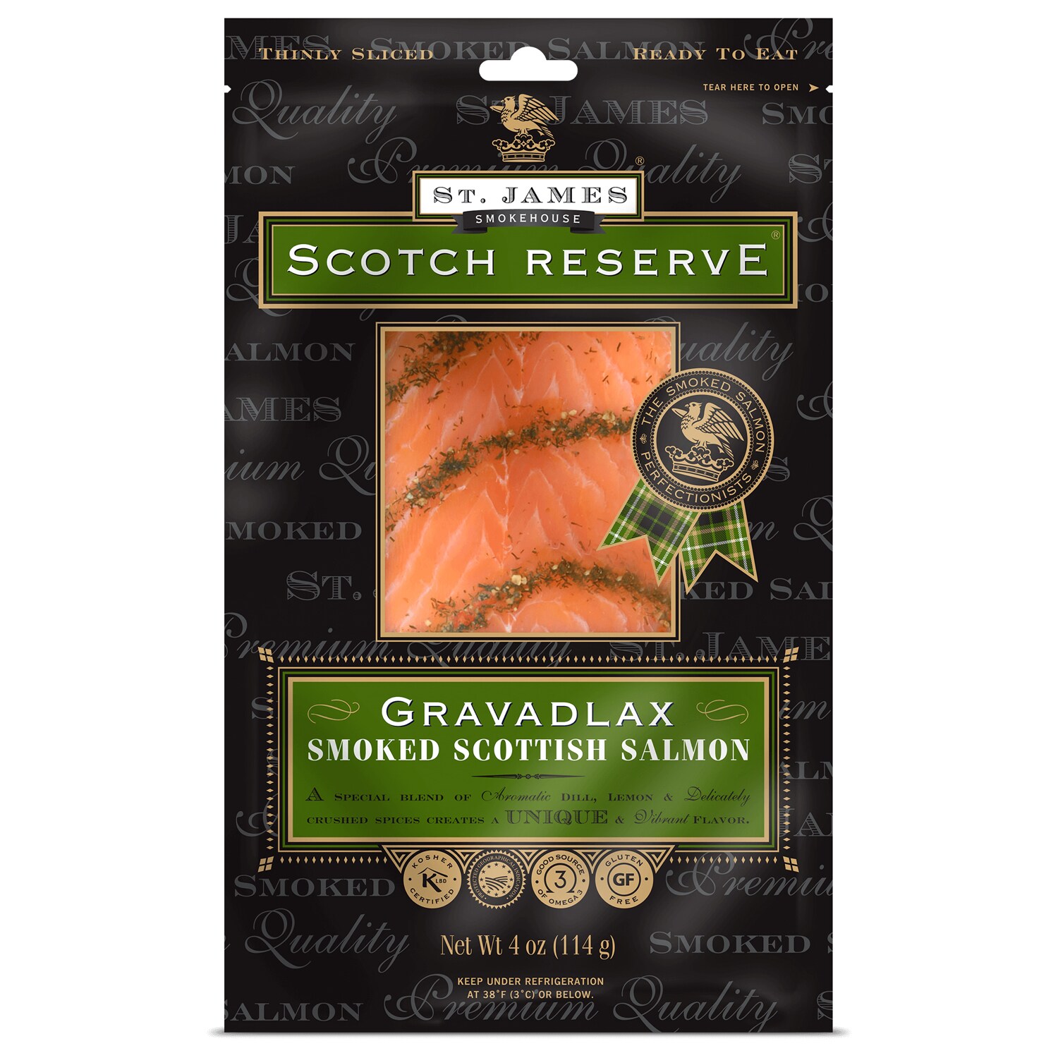 St. James Smokehouse Scotch Reserve Gravadlax Sliced Smoked Salmon