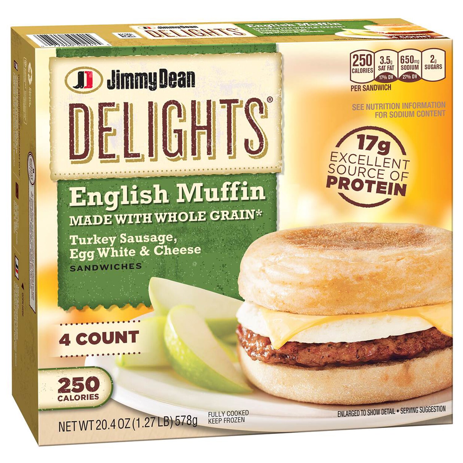 Jimmy Dean Delights English Muffin Sandwiches, Turkey Sausage, Egg, and Cheese