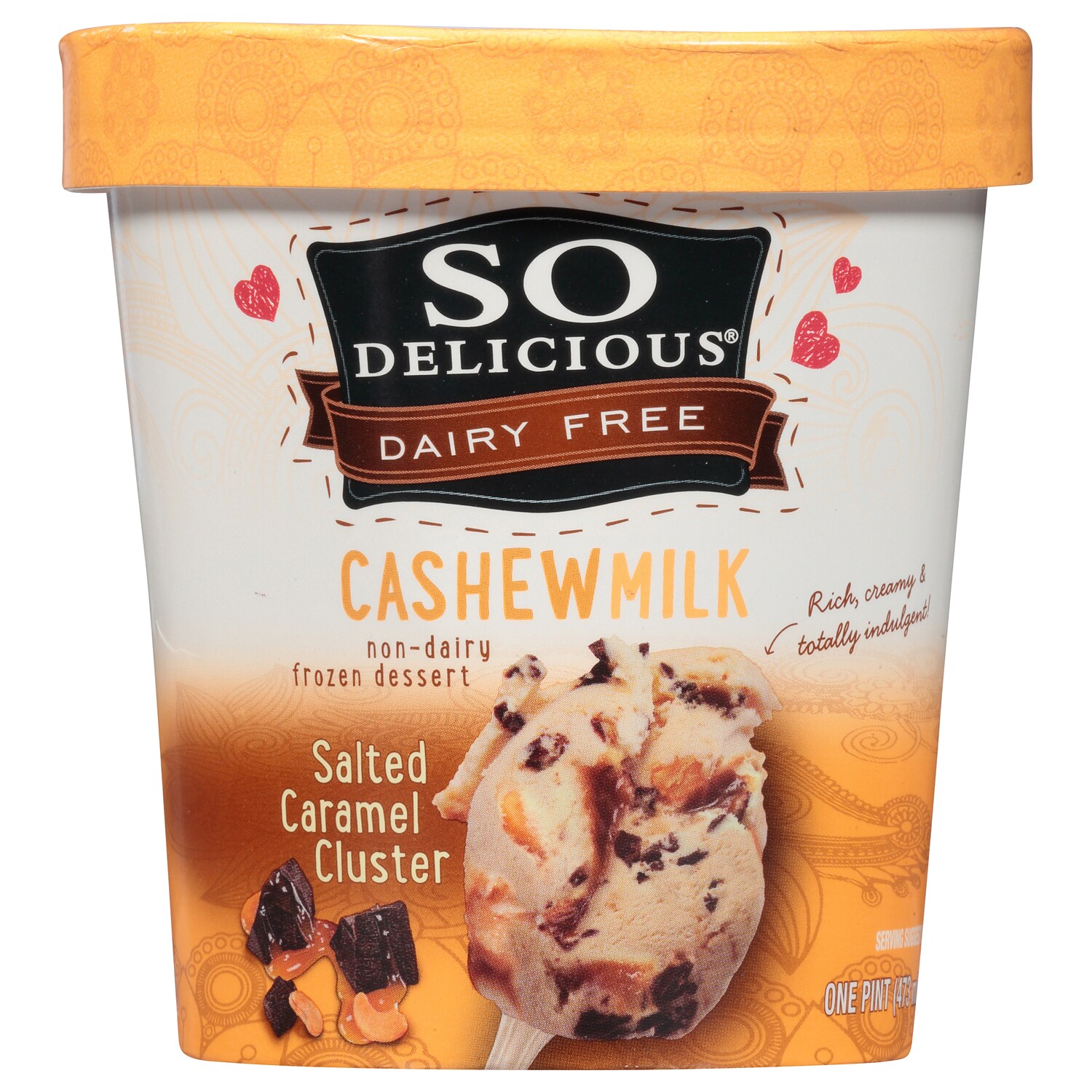 So Delicious Dairy Free Cashewmilk Frozen Dessert, Salted Caramel Cluster