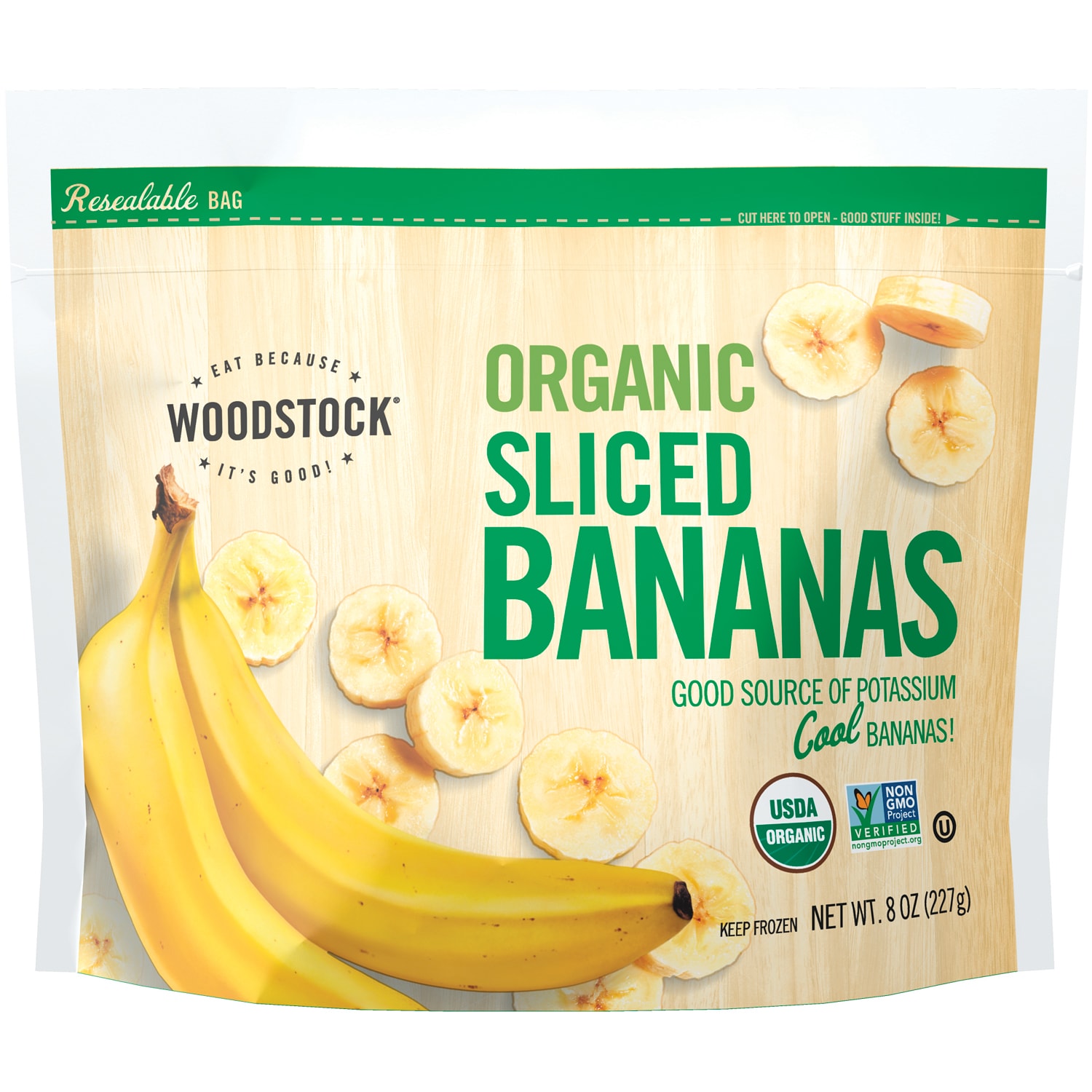 Woodstock Organic Frozen Fruit, Sliced Bananas