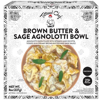Tattooed Chef Brown Butter & Sage Agnolotti Bowl, Frozen