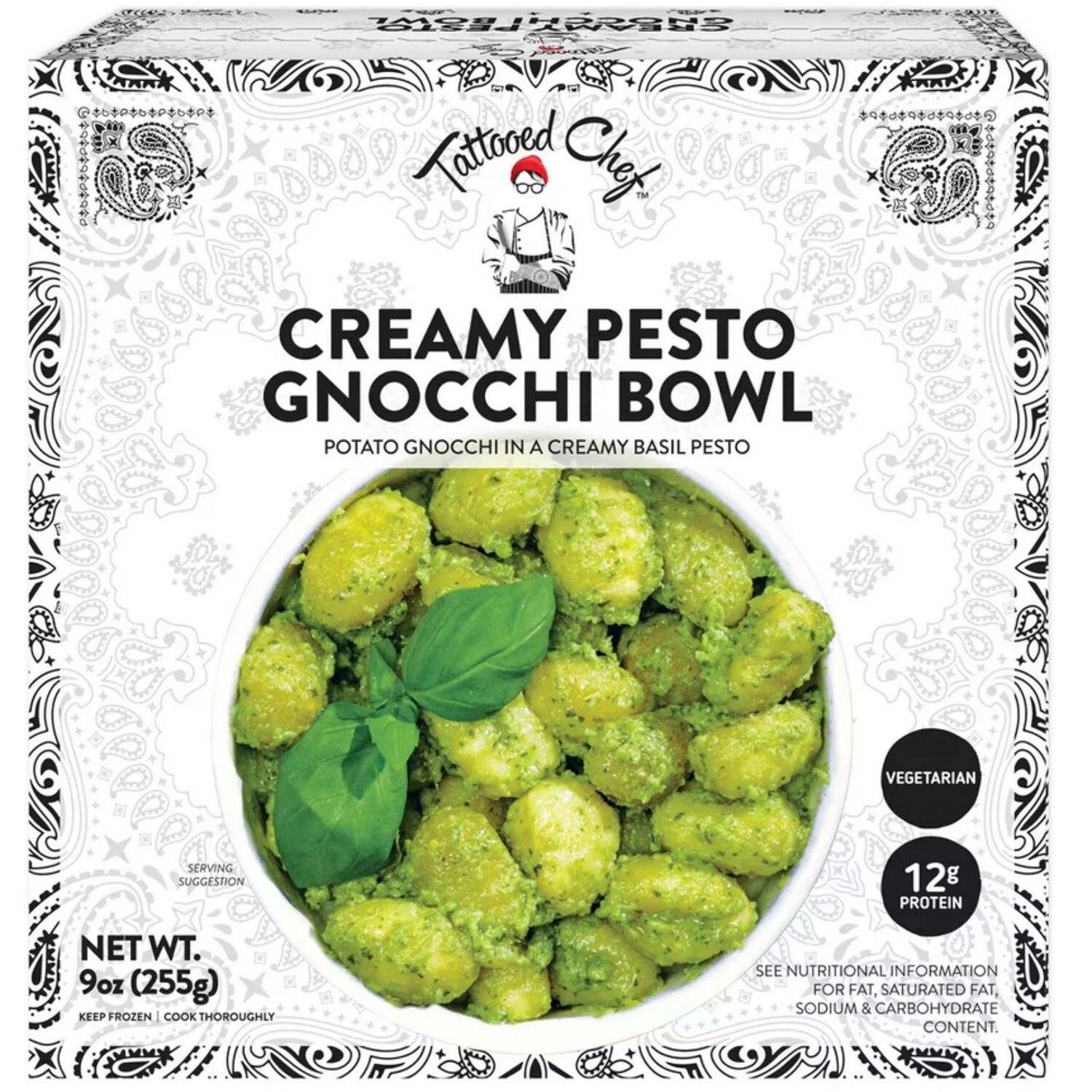 Tattooed Chef Creamy Pesto Gnocchi Bowl, Frozen