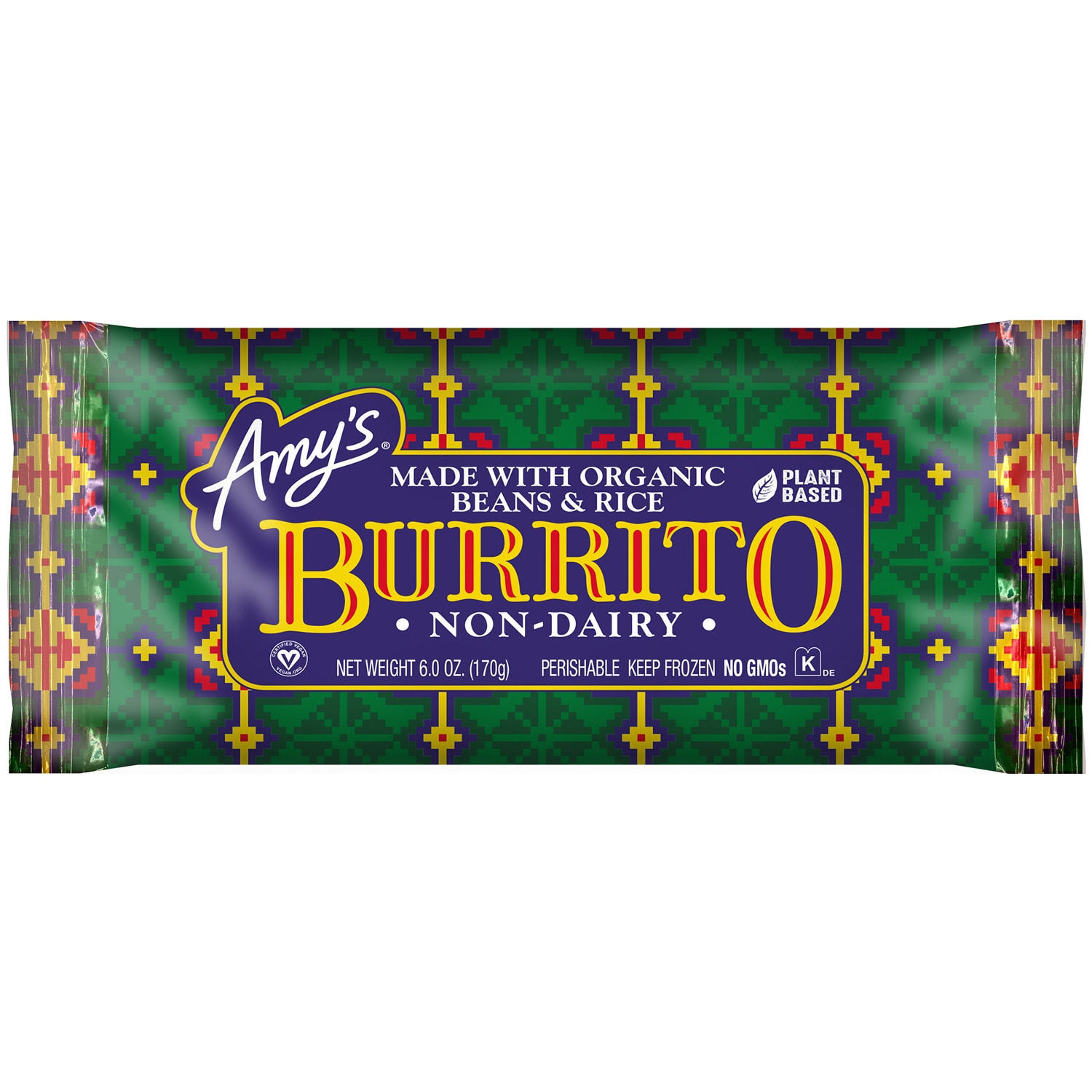 Amy's Non-Dairy Burrito, Beans & Rice, Frozen