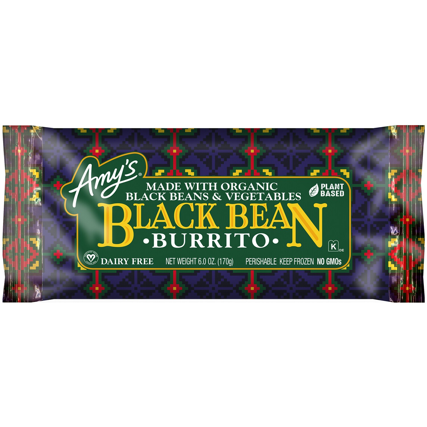 Amy's Dairy Free Burrito, Black Bean & Vegetables, Frozen
