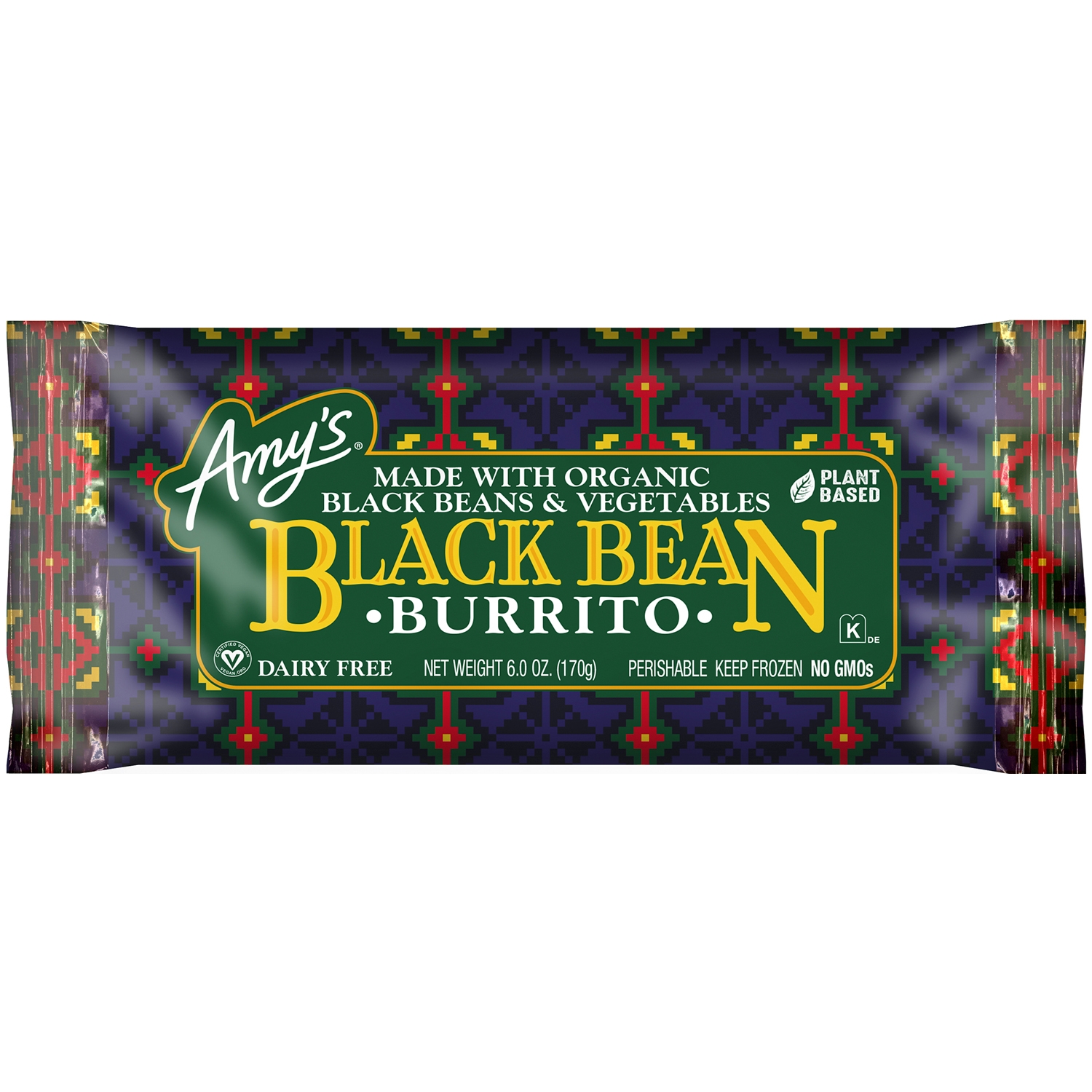 Amy's Dairy Free Burrito, Black Bean & Vegetables, Frozen