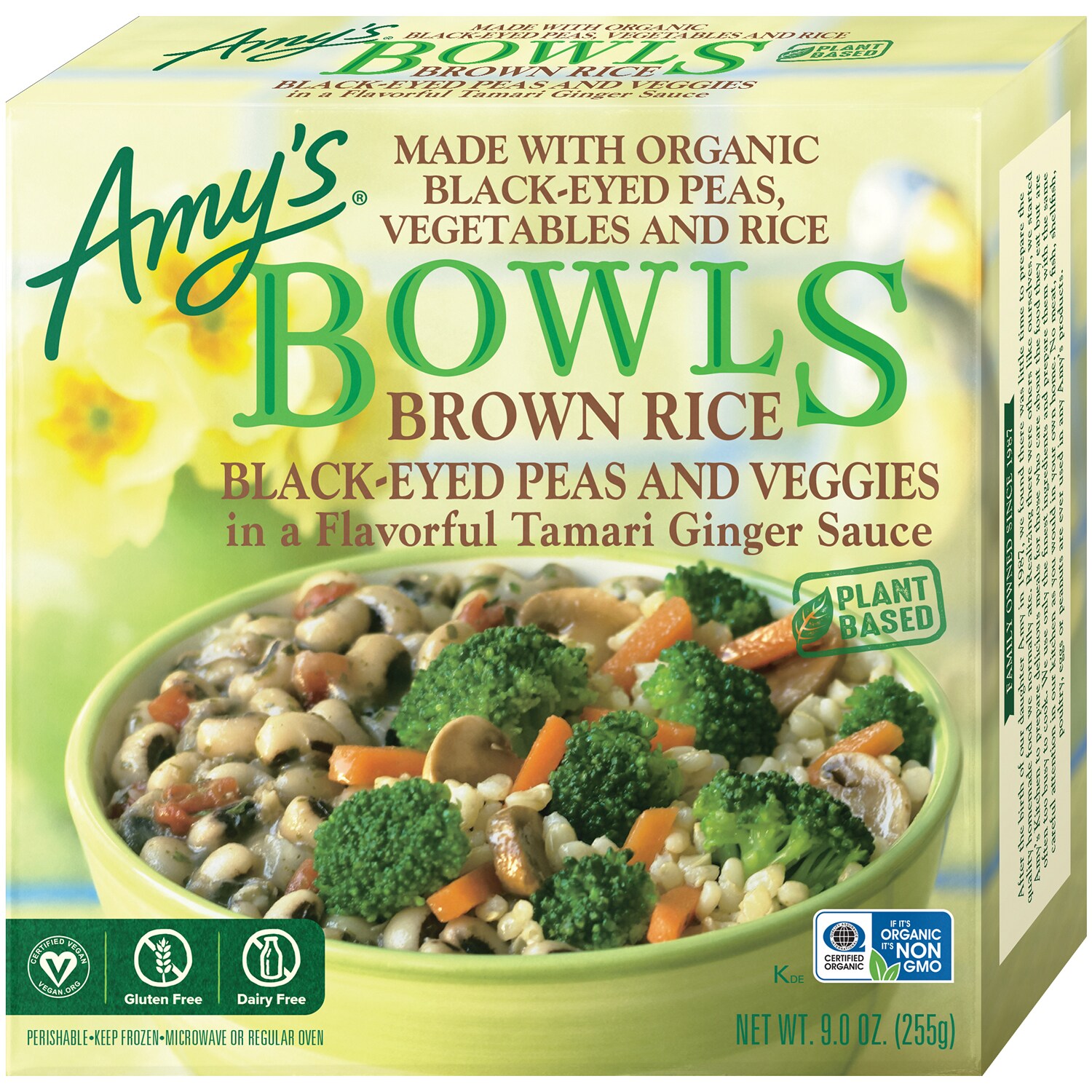 Amy's Bowls, Brown Rice, Black-Eyed Peas & Veggies, Frozen