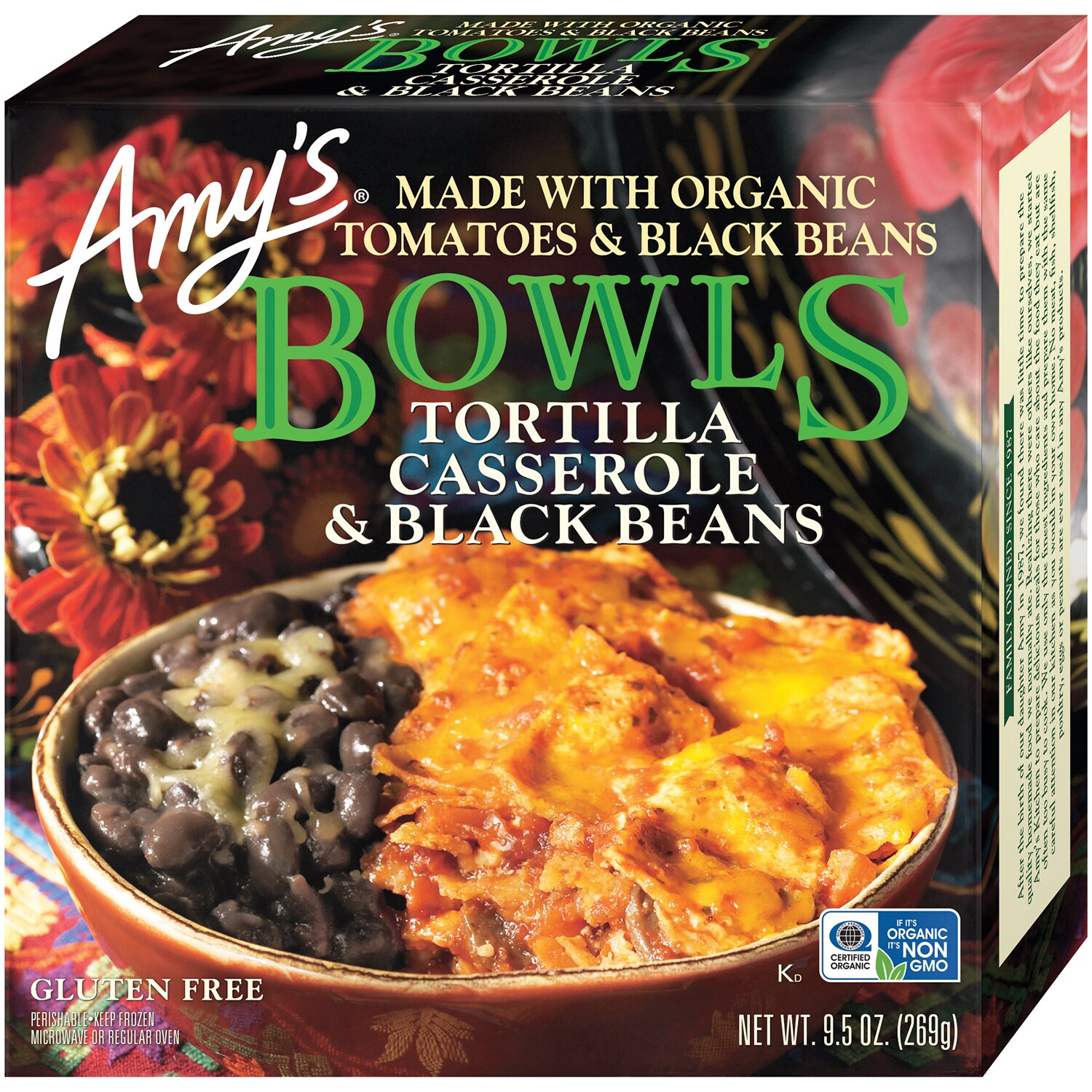 Amy's Bowls, Tortilla Casserole & Black Beans, Frozen