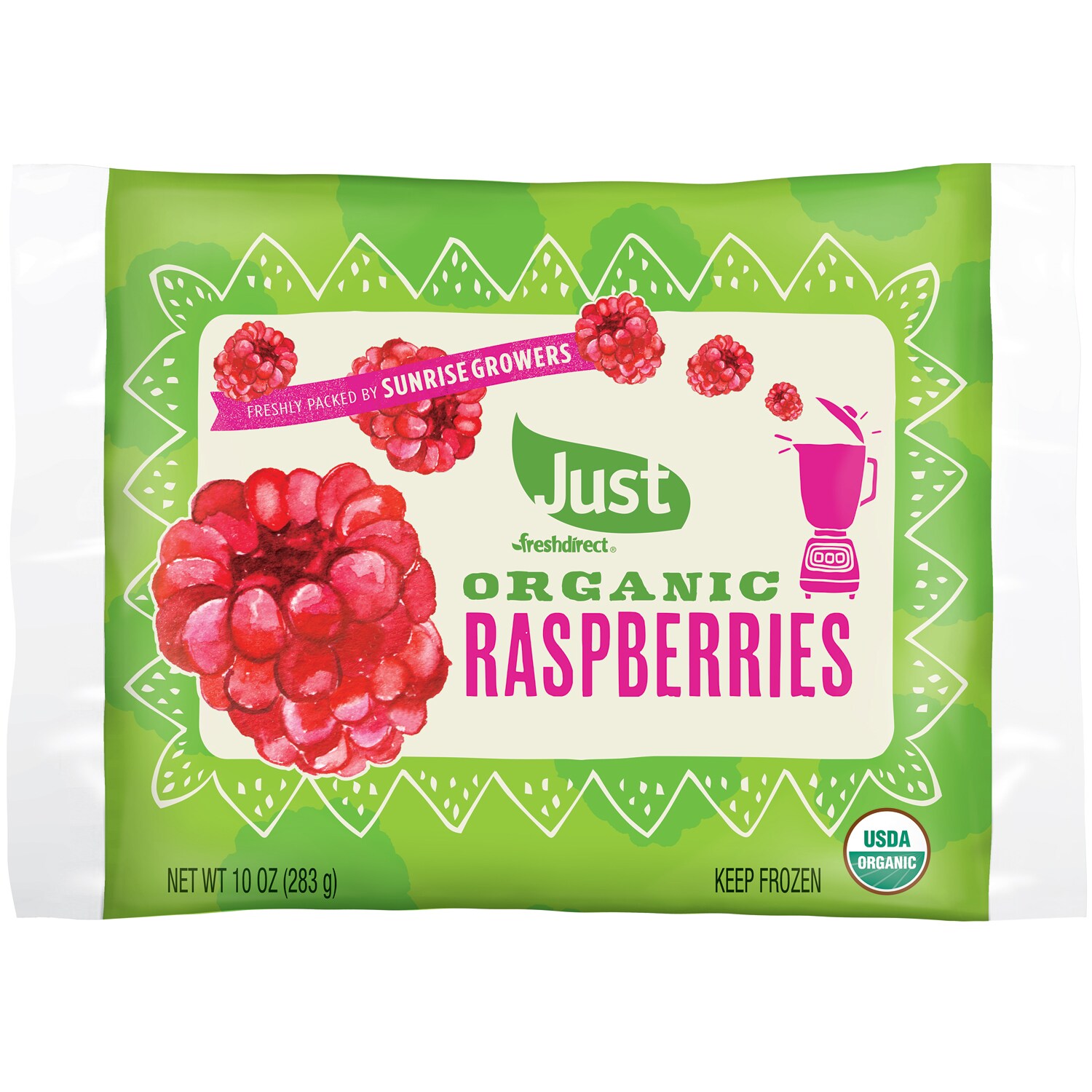 Just FreshDirect Organic Frozen Fruit, Raspberries