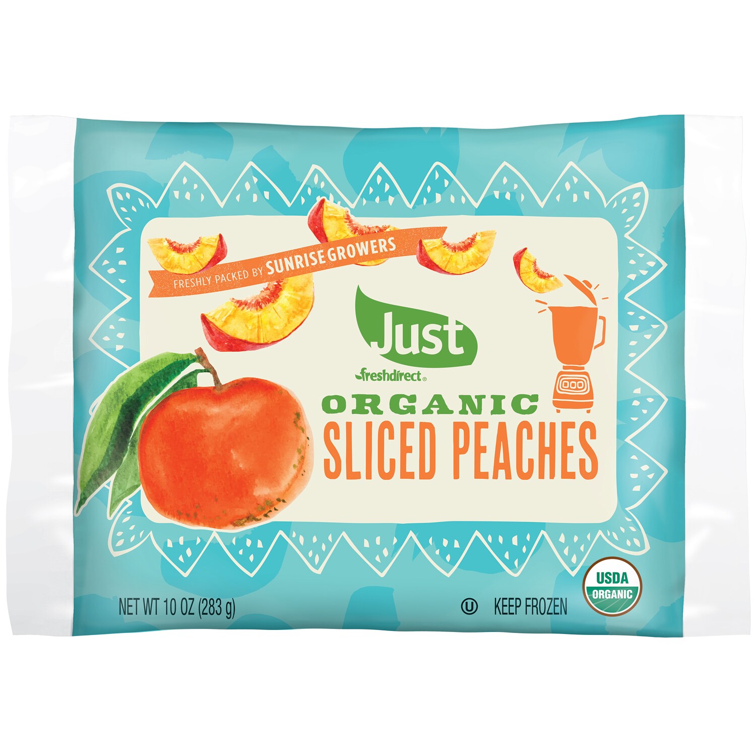Just FreshDirect Organic Frozen Fruit, Sliced Peaches