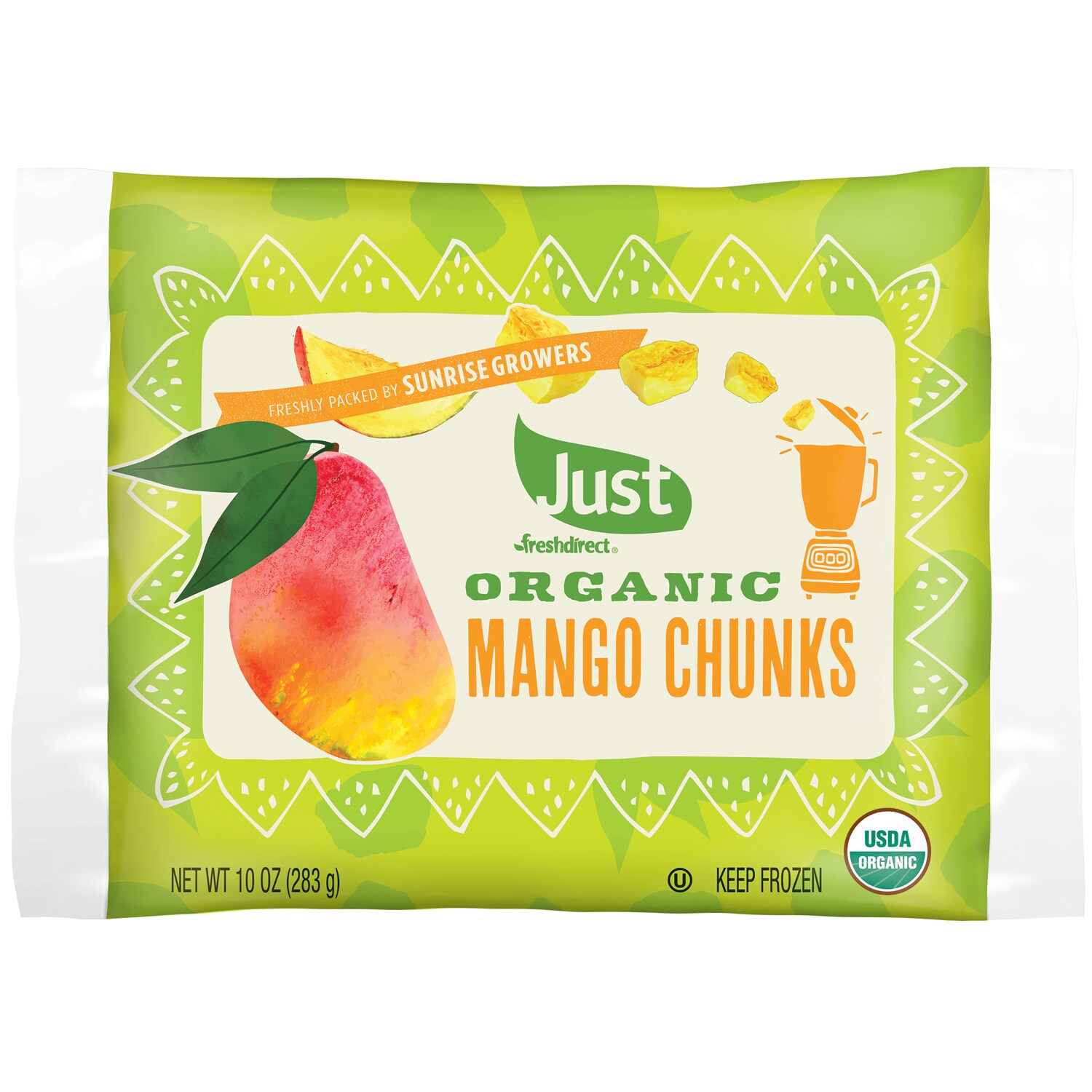 Just FreshDirect Organic Frozen Fruit, Mango Chunks