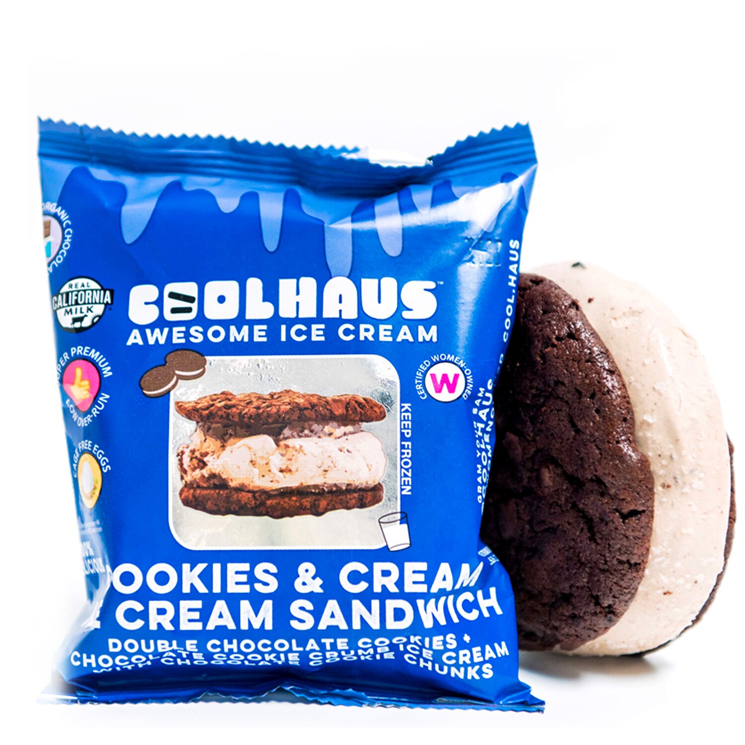 Coolhaus Ice Cream Sandwich, Double Chocolate Cookie + Cream and Cookies