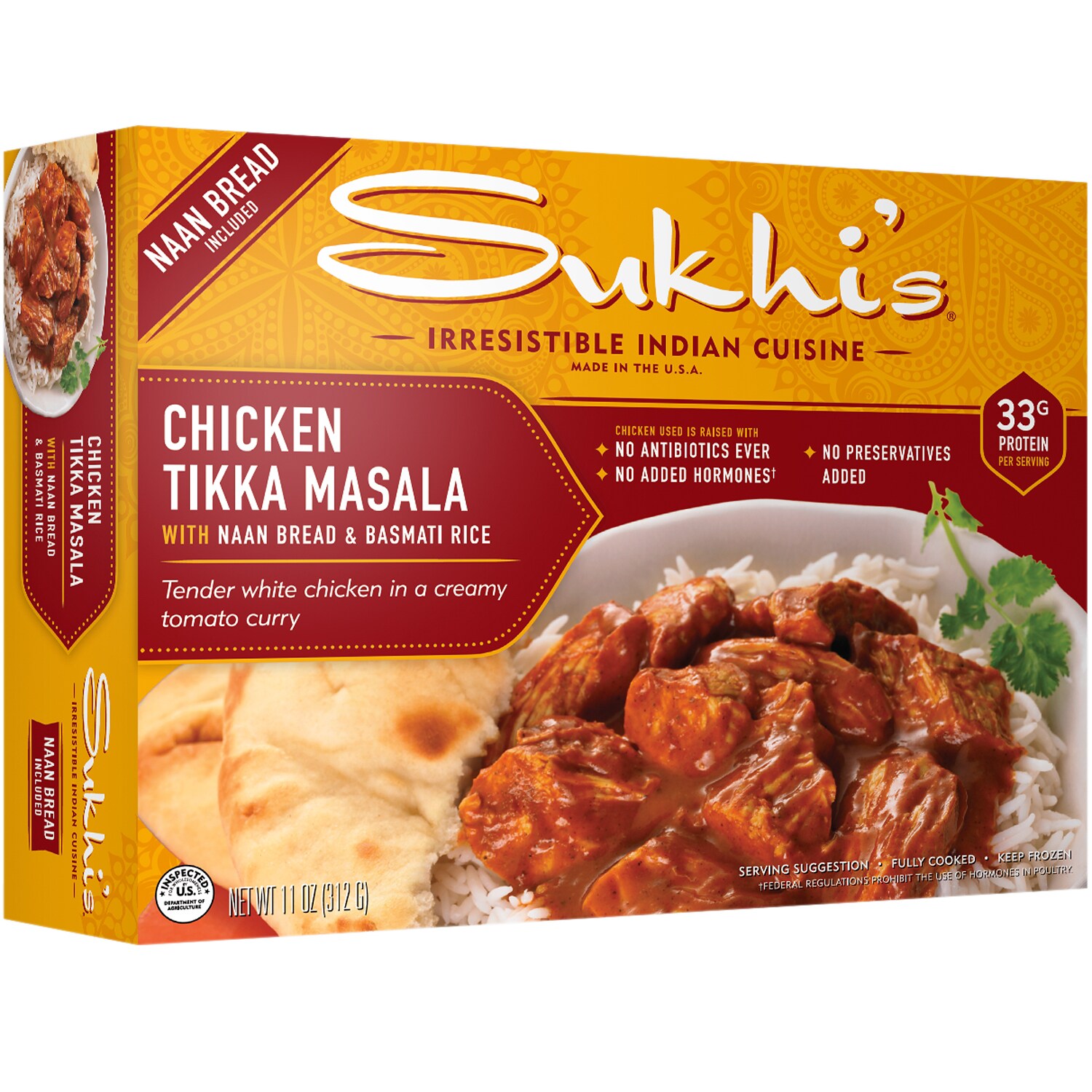 Sukhi's Chicken Tikka Masala with Naan Bread and Basmati Rice