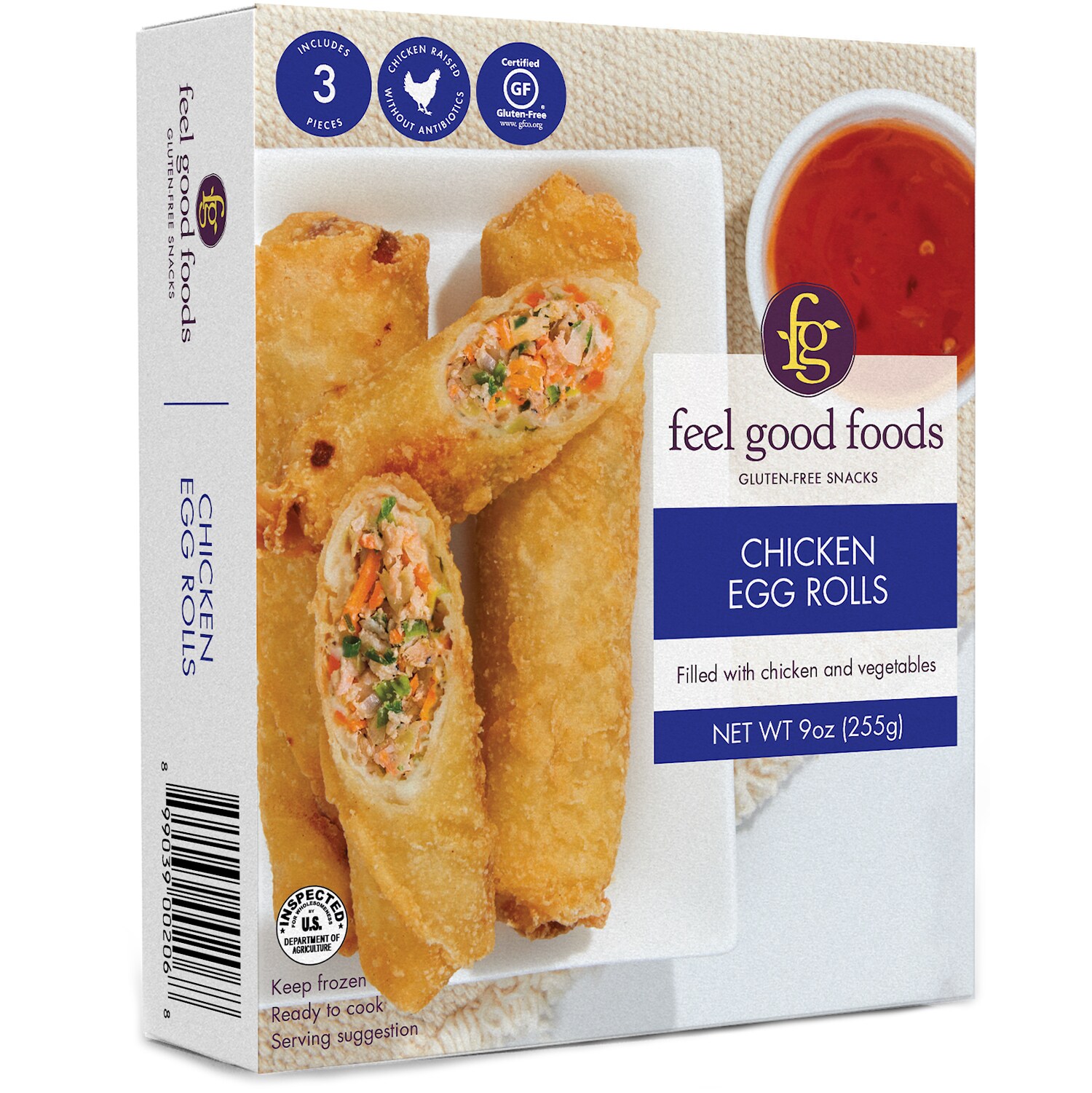 Feel Good Foods Gluten-Free Egg Rolls, Chicken