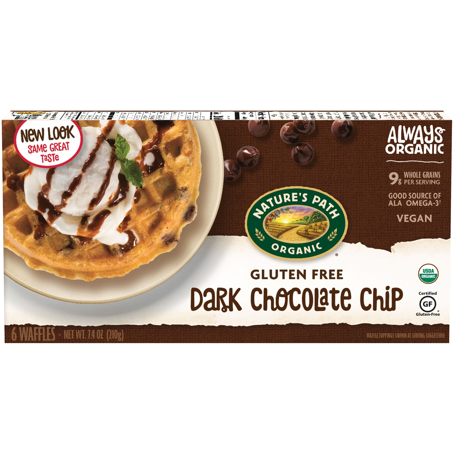 Nature's Path Gluten-Free Waffles, Dark Chocolate Chip