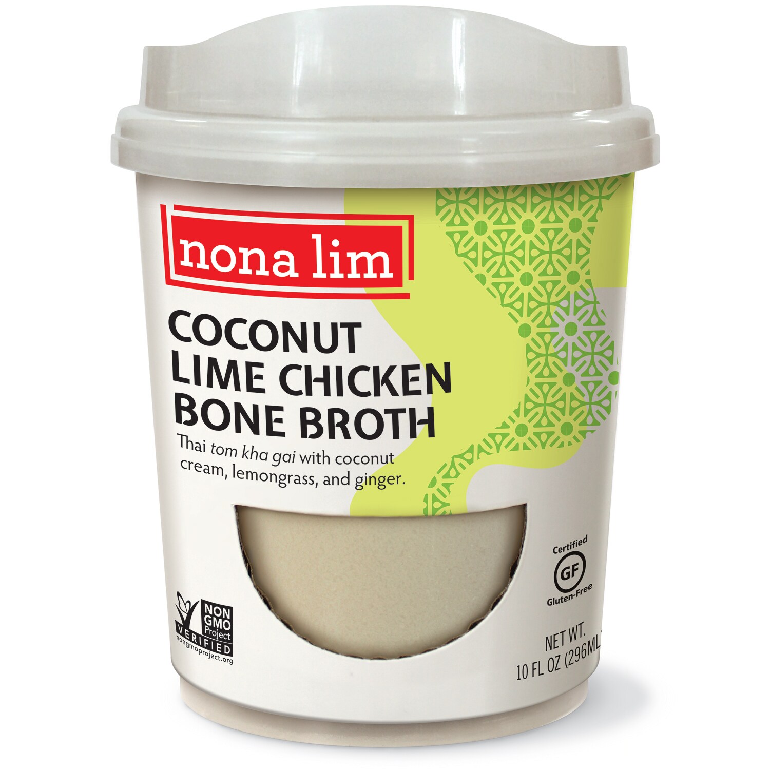 Nona Lim Bone Broth Cup, Coconut Chicken Lime, Frozen