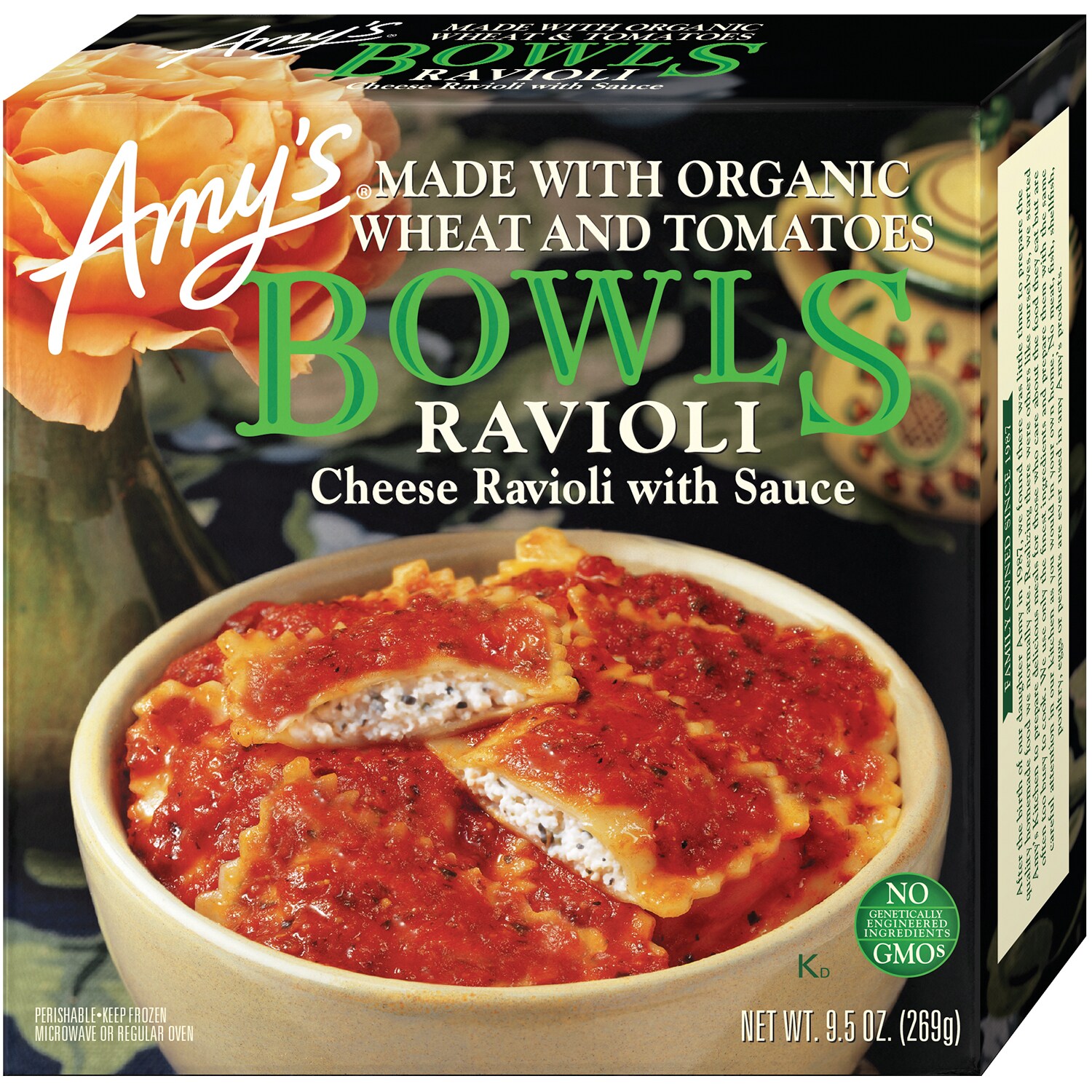 Amy's Bowls, Cheese Ravioli with Sauce, Frozen