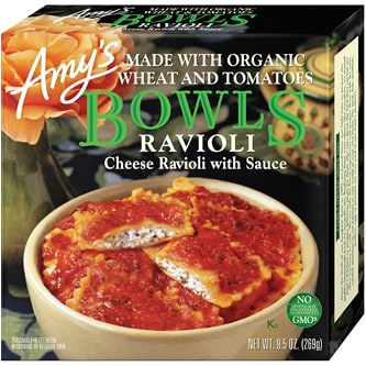 Amy's Bowls, Cheese Ravioli with Sauce, Frozen