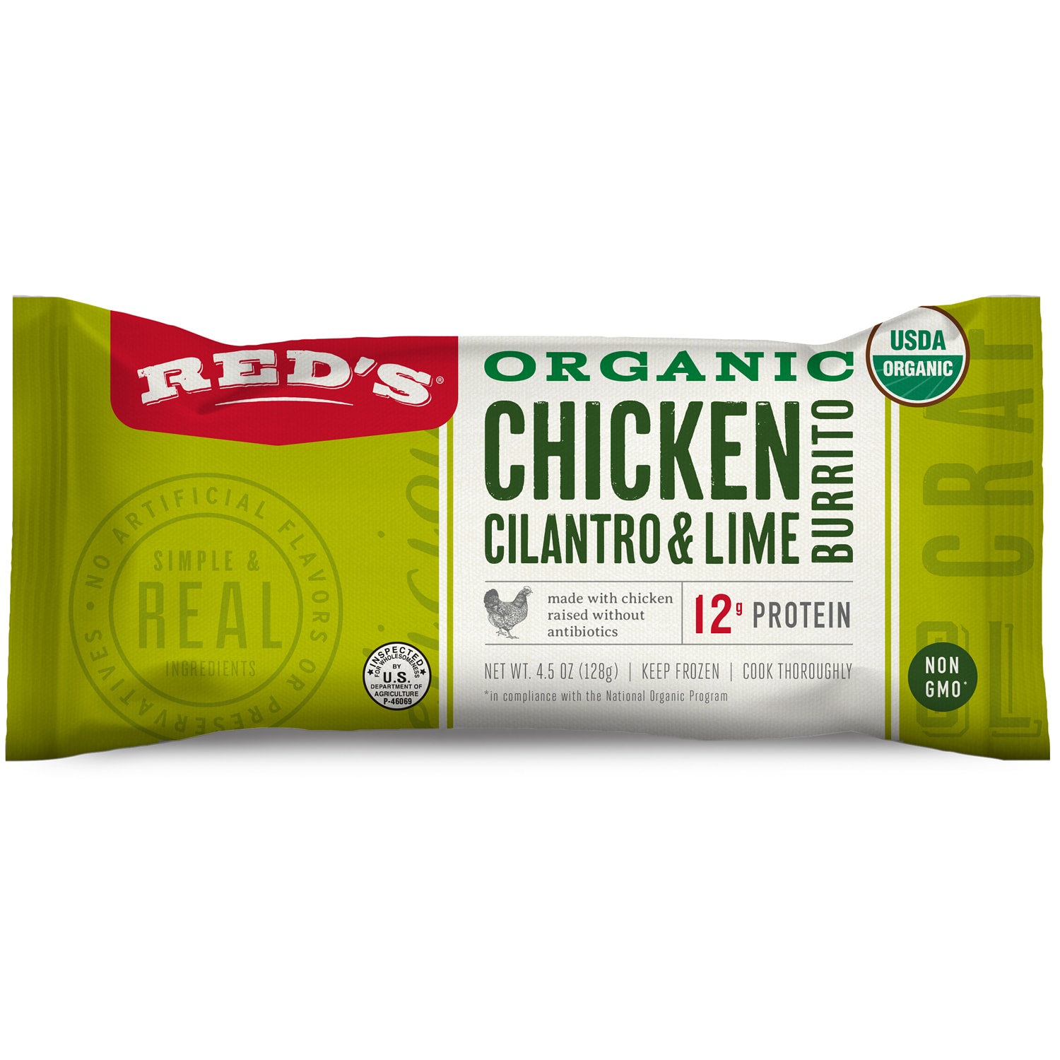 Red's Organic Burrito, Chicken, Cilantro & Lime