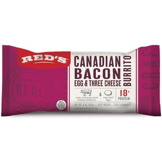 Red's Burrito, Canadian Bacon, Egg & Three Cheese