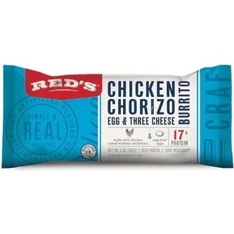 Red's Burrito, Chicken Chorizo, Egg & Three Cheese