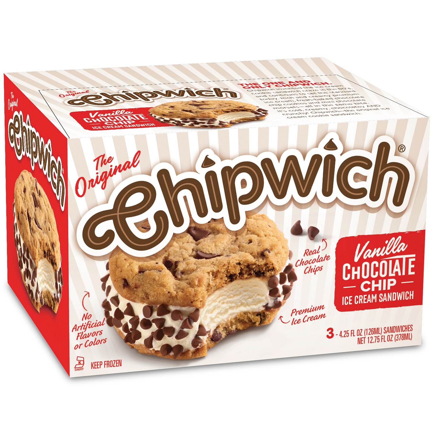 Chipwich Ice Cream Cookie Sandwiches, Vanilla Chocolate Chip