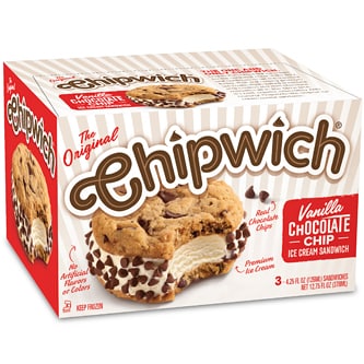 Chipwich Ice Cream Cookie Sandwiches, Vanilla Chocolate Chip