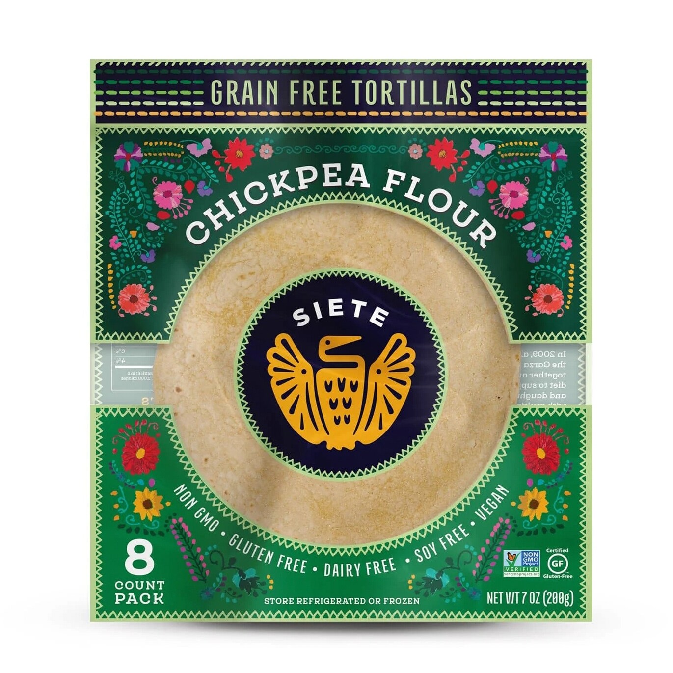 Siete Grain Free Chickpea Flour Tortillas, Frozen