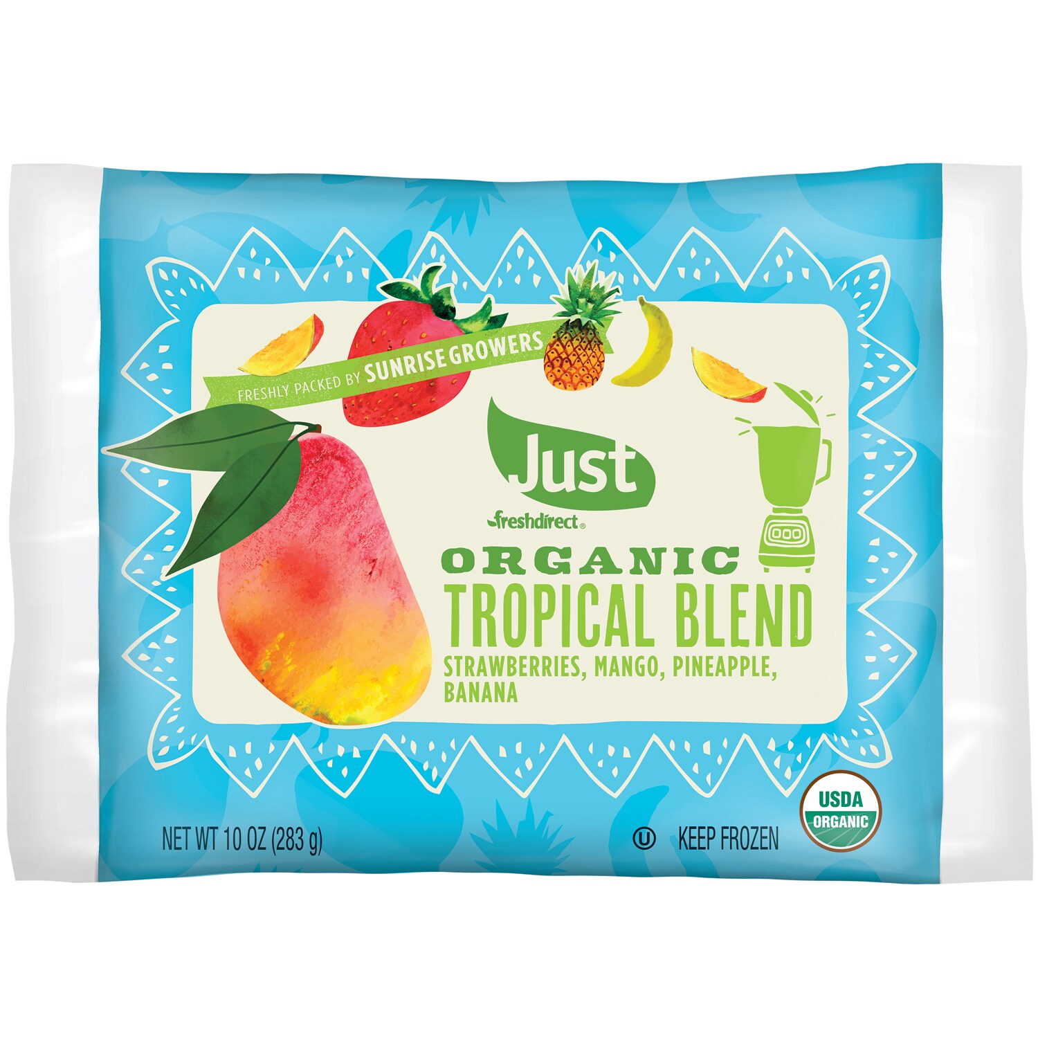 Just FreshDirect Organic Frozen Fruit, Tropical Blend, image 1 of 2 slides
