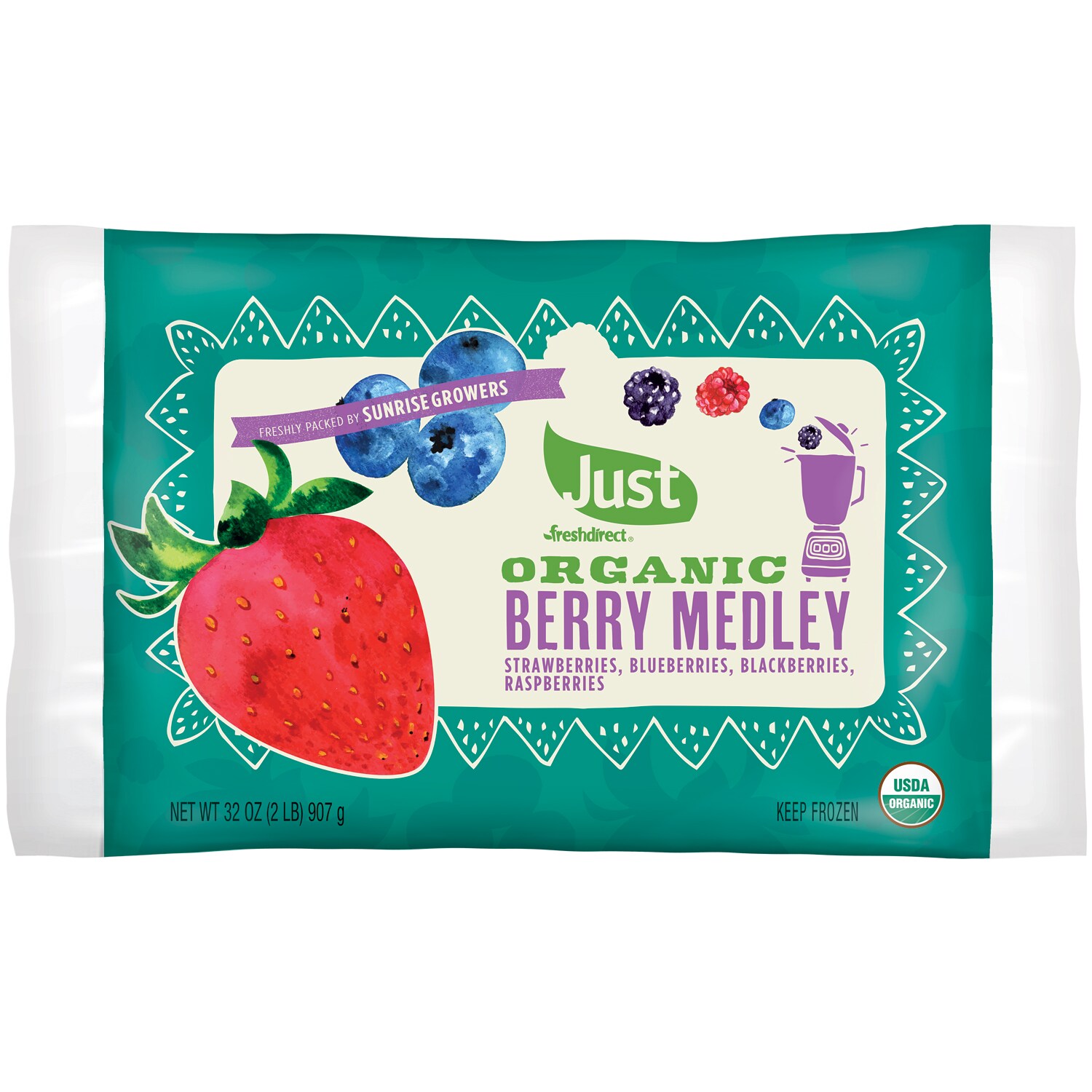 Just FreshDirect Organic Frozen Fruit, Berry Medley, image 1 of 2 slides