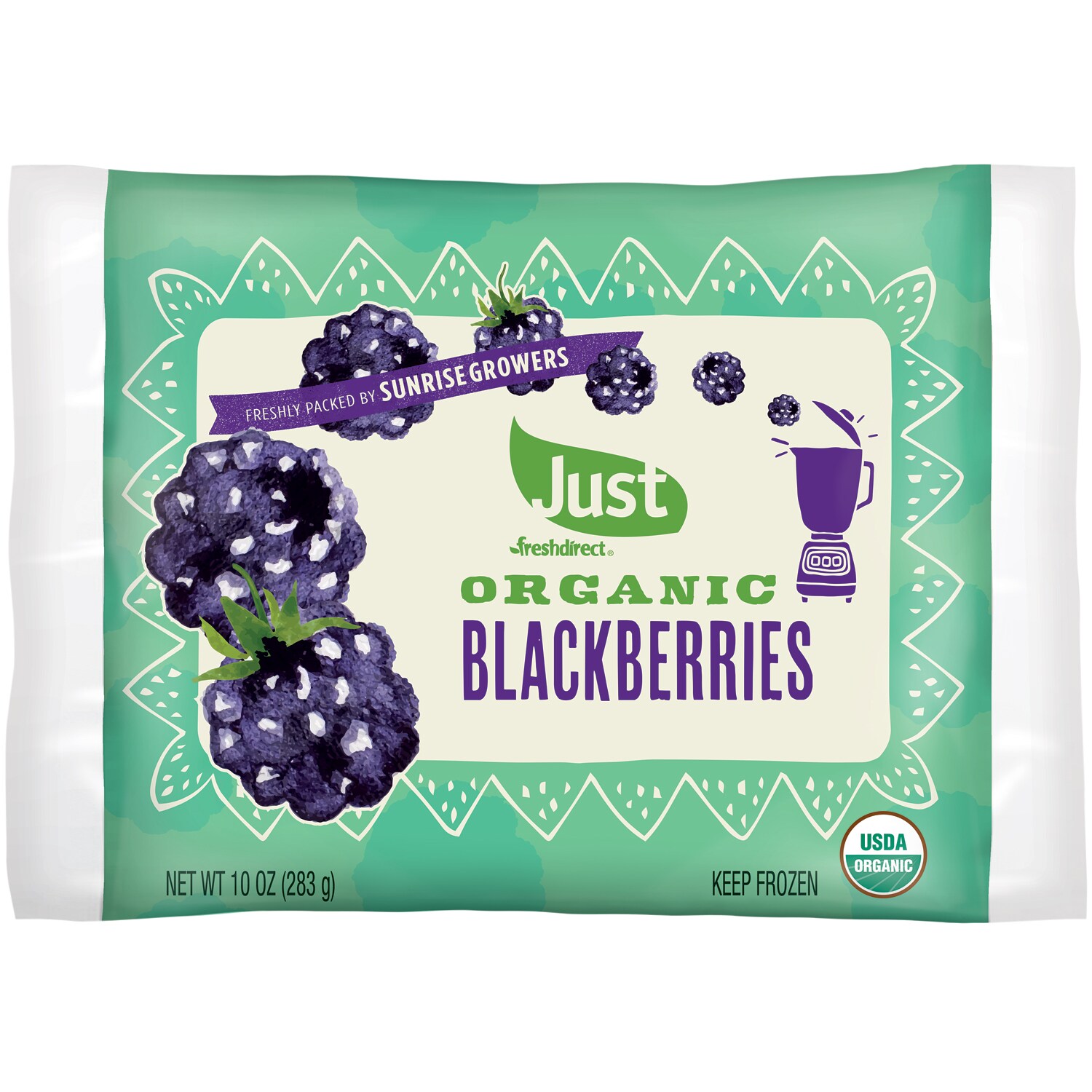 Just FreshDirect Organic Frozen Fruit, Blackberries, image 1 of 2 slides