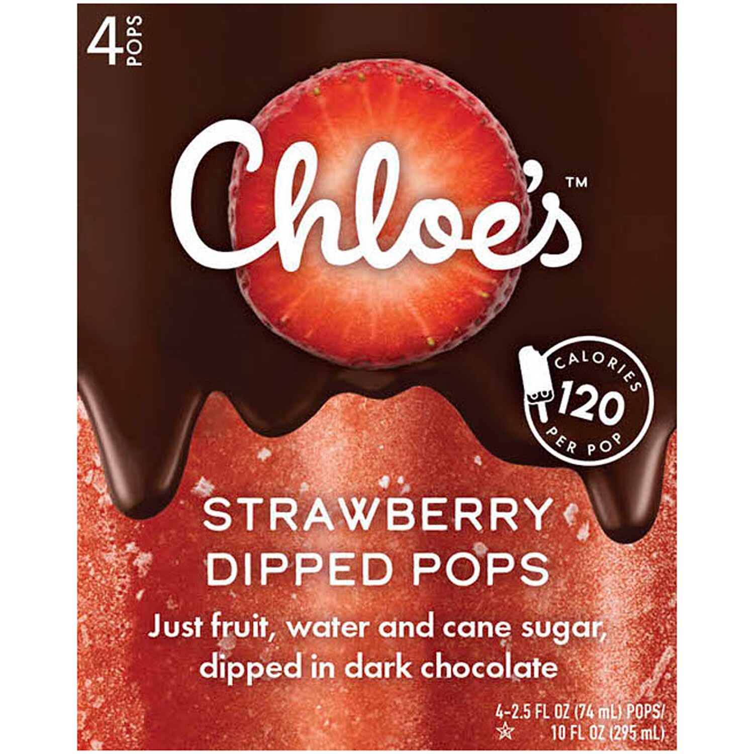 Chloe's Pops, Strawberry Dipped in Dark Chocolate