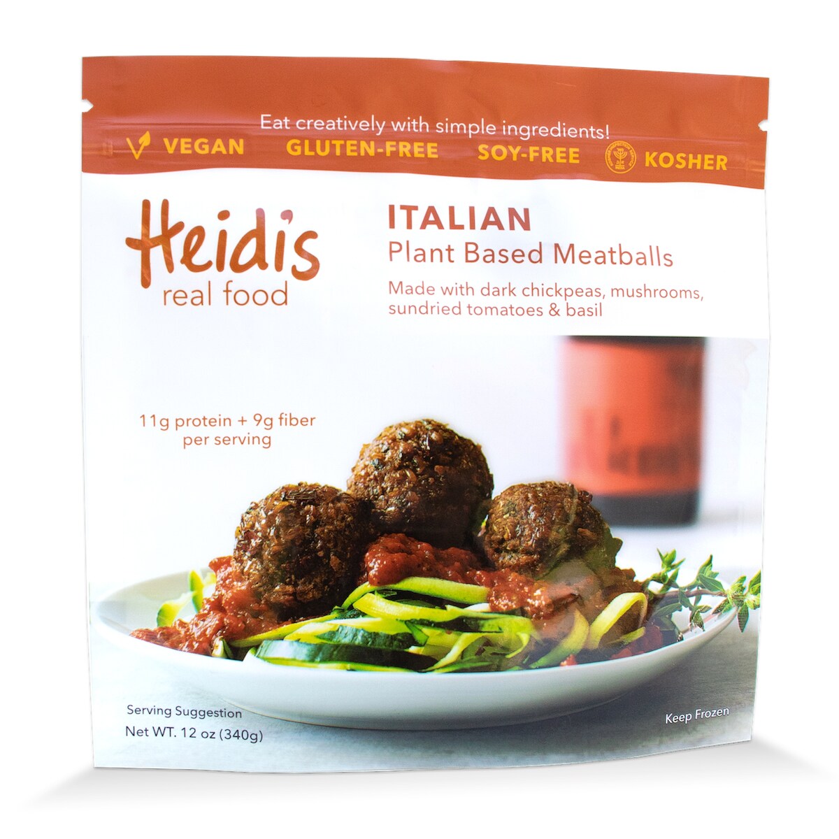 Heidi's Real Food Plant Based Meatballs, Italian