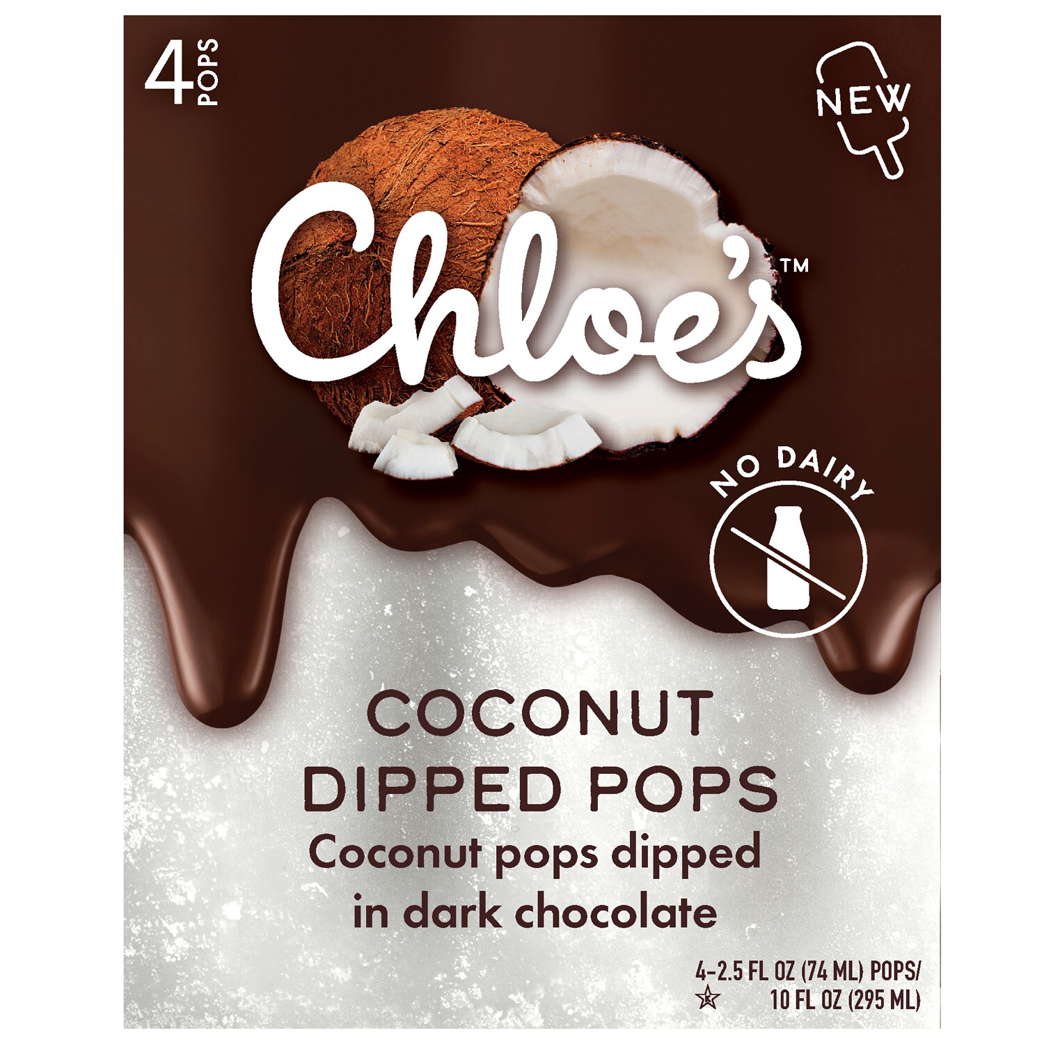 Chloe's Pops, Coconut Dipped in Dark Chocolate